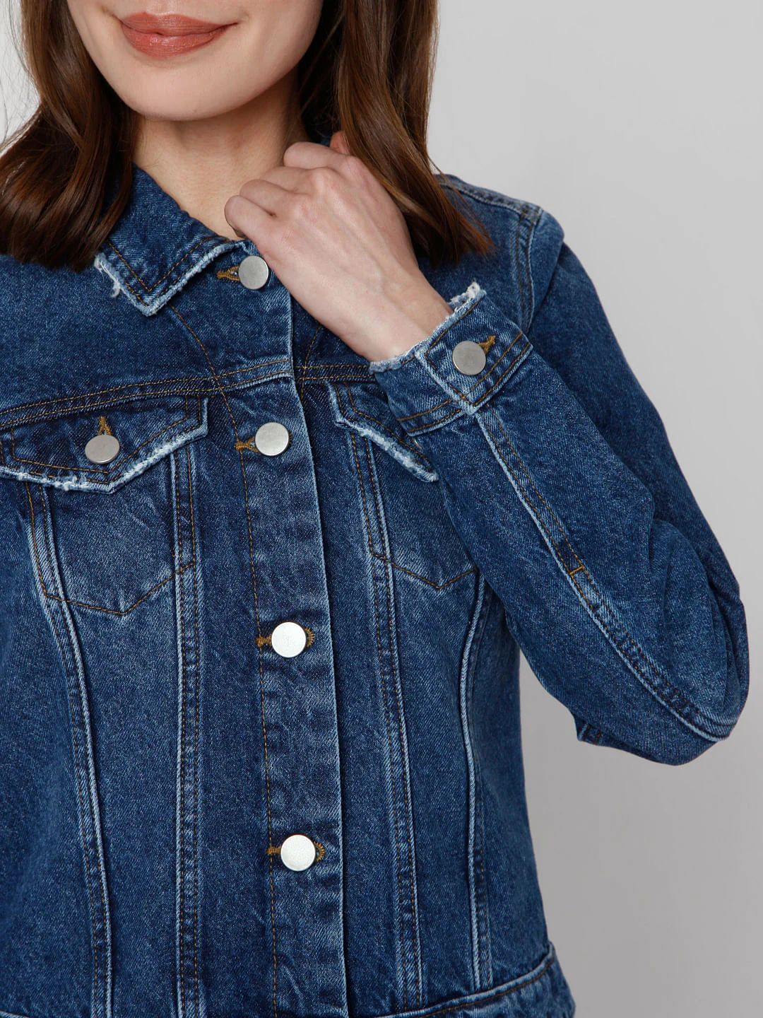 Dark Blue Denim Trucker Jacket - Image 6