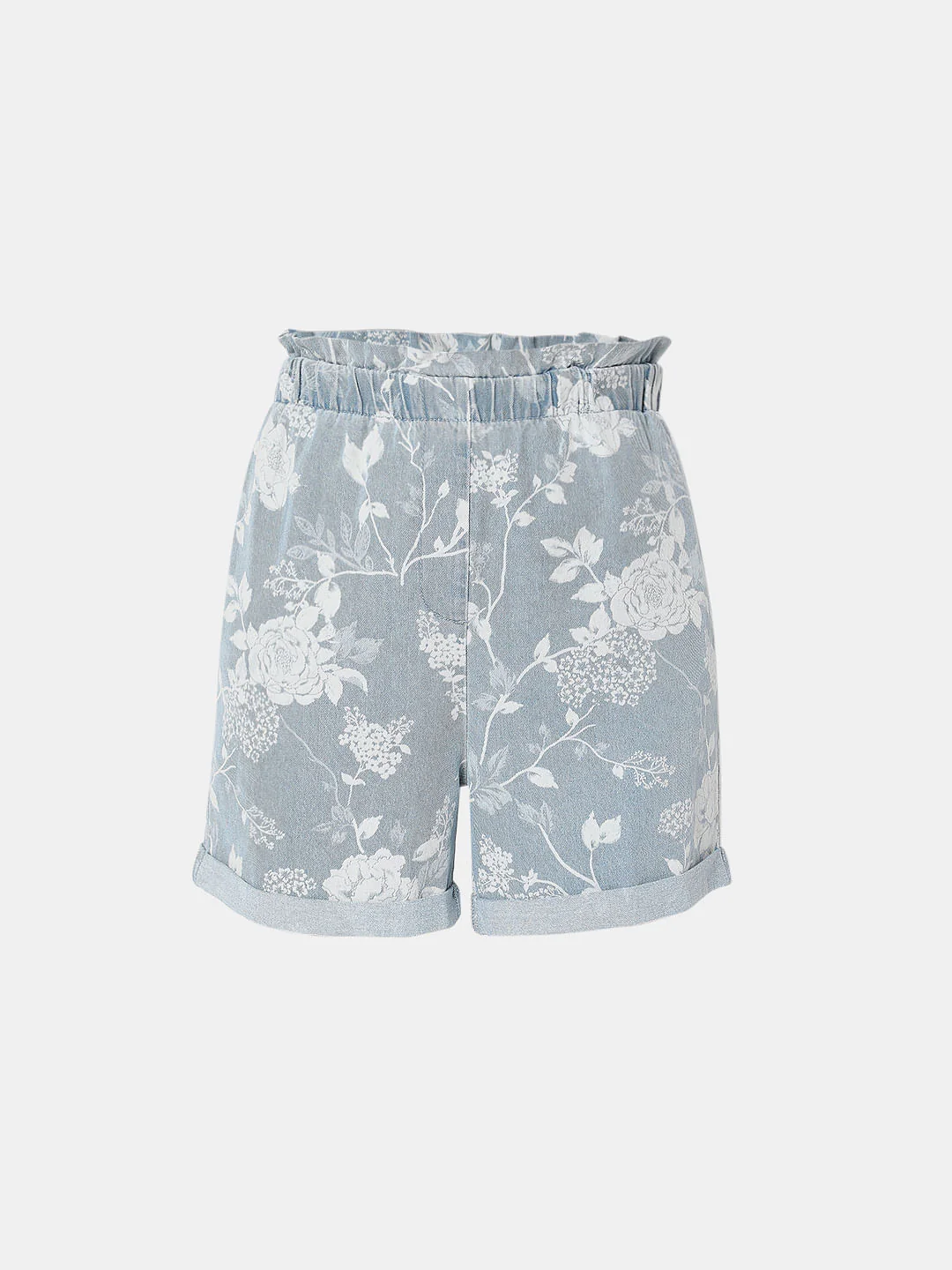 Blue Floral Denim Co-Ord Shorts - Image 7