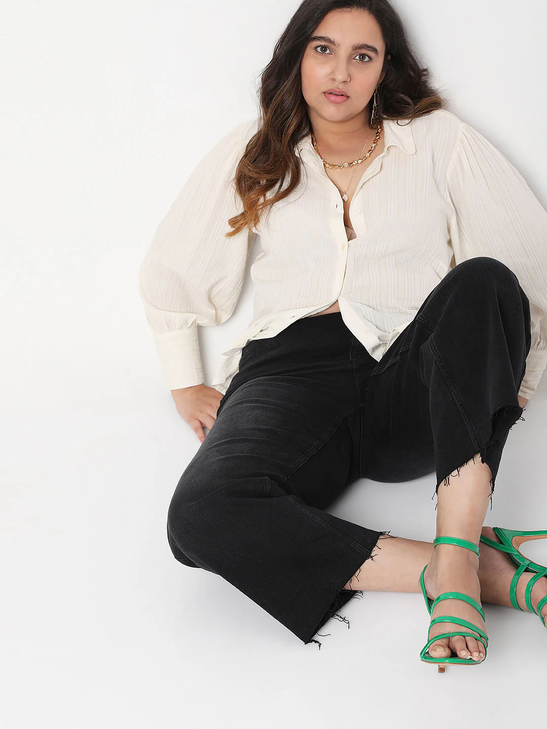 Curve Black Mid Rise Straight Jeans