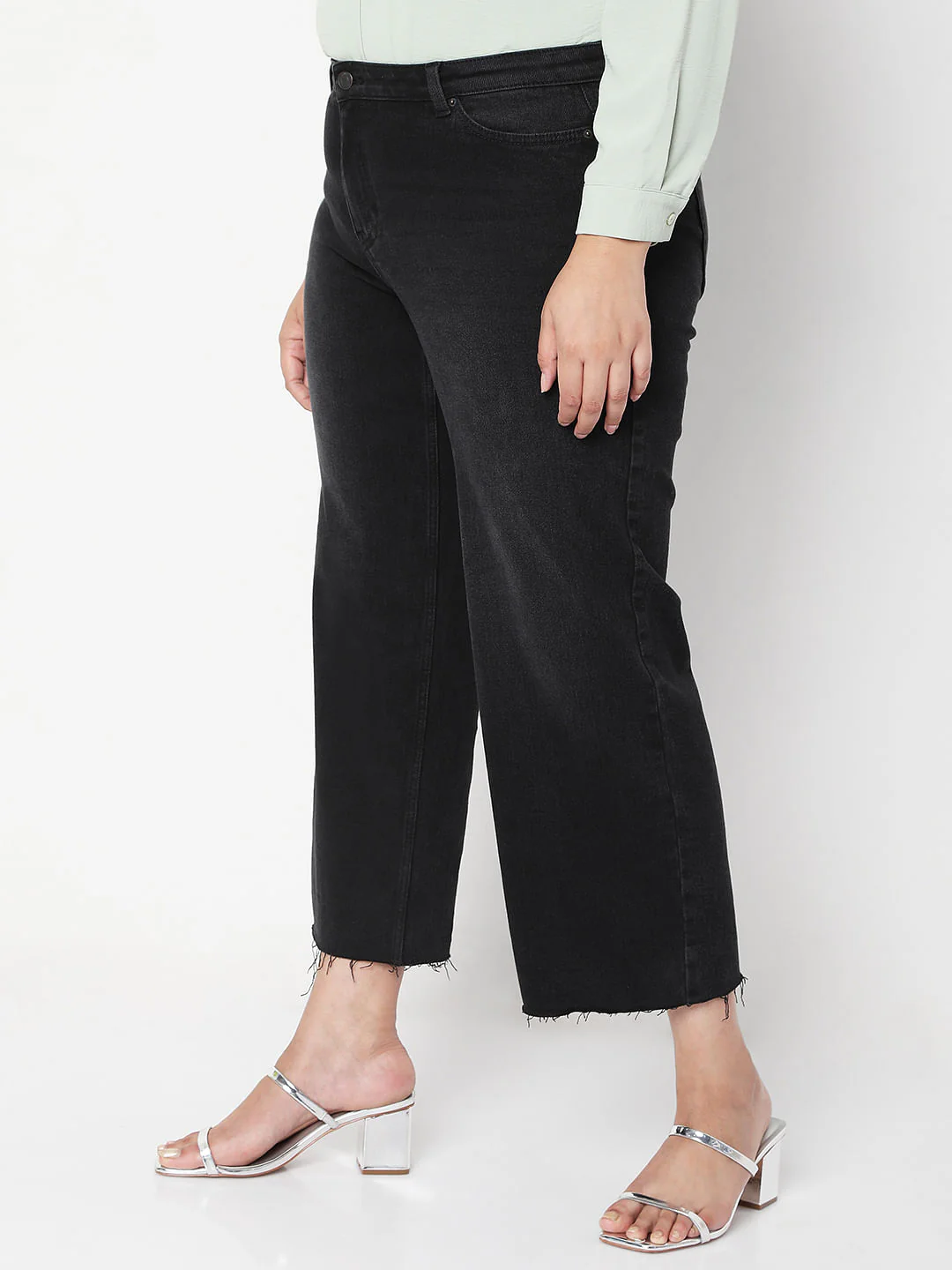 Curve Black Mid Rise Straight Jeans - Image 3