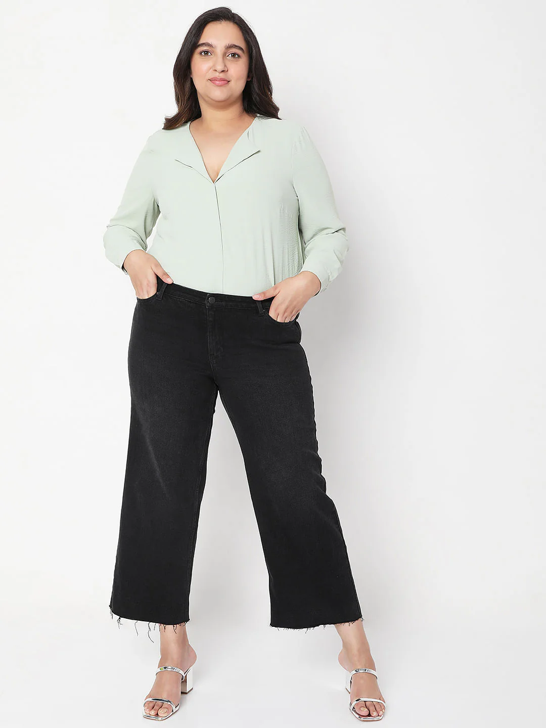 Curve Black Mid Rise Straight Jeans - Image 6