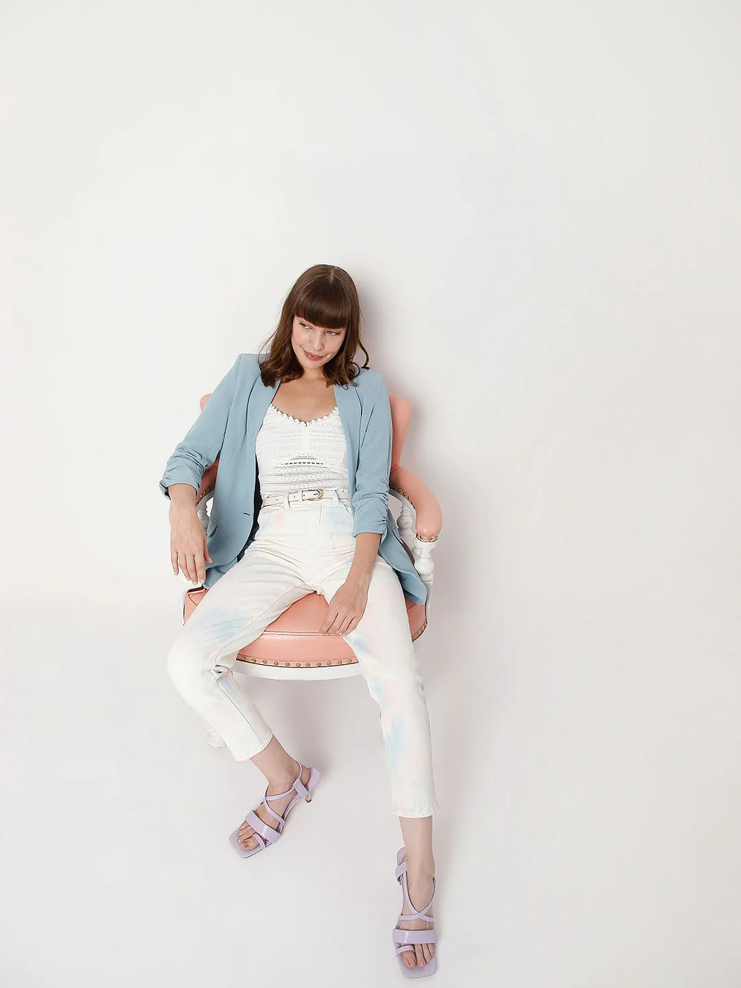 White High Waist Tie Dye Jeans
