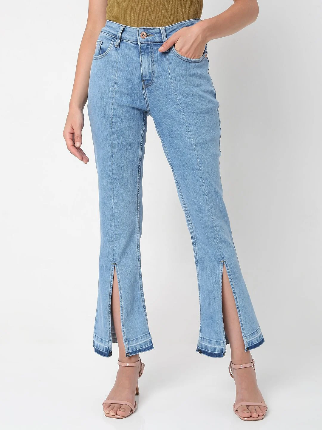 Blue Mid Rise Petra Bootcut Jeans - Image 2