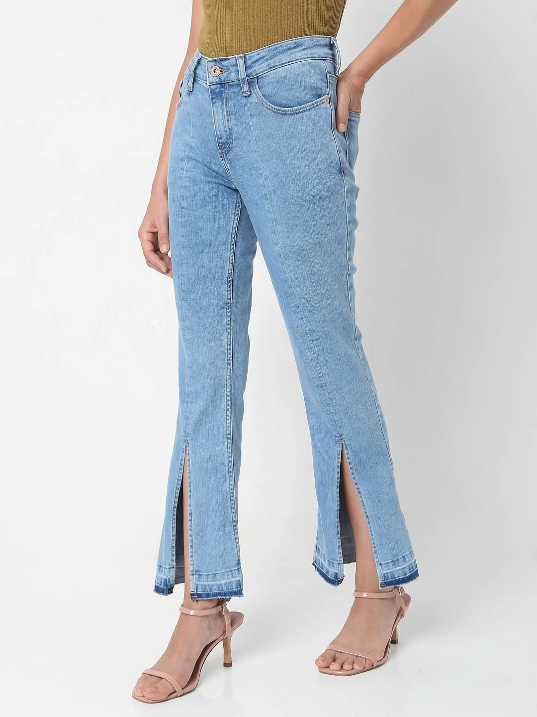 Blue Mid Rise Petra Bootcut Jeans - Image 3