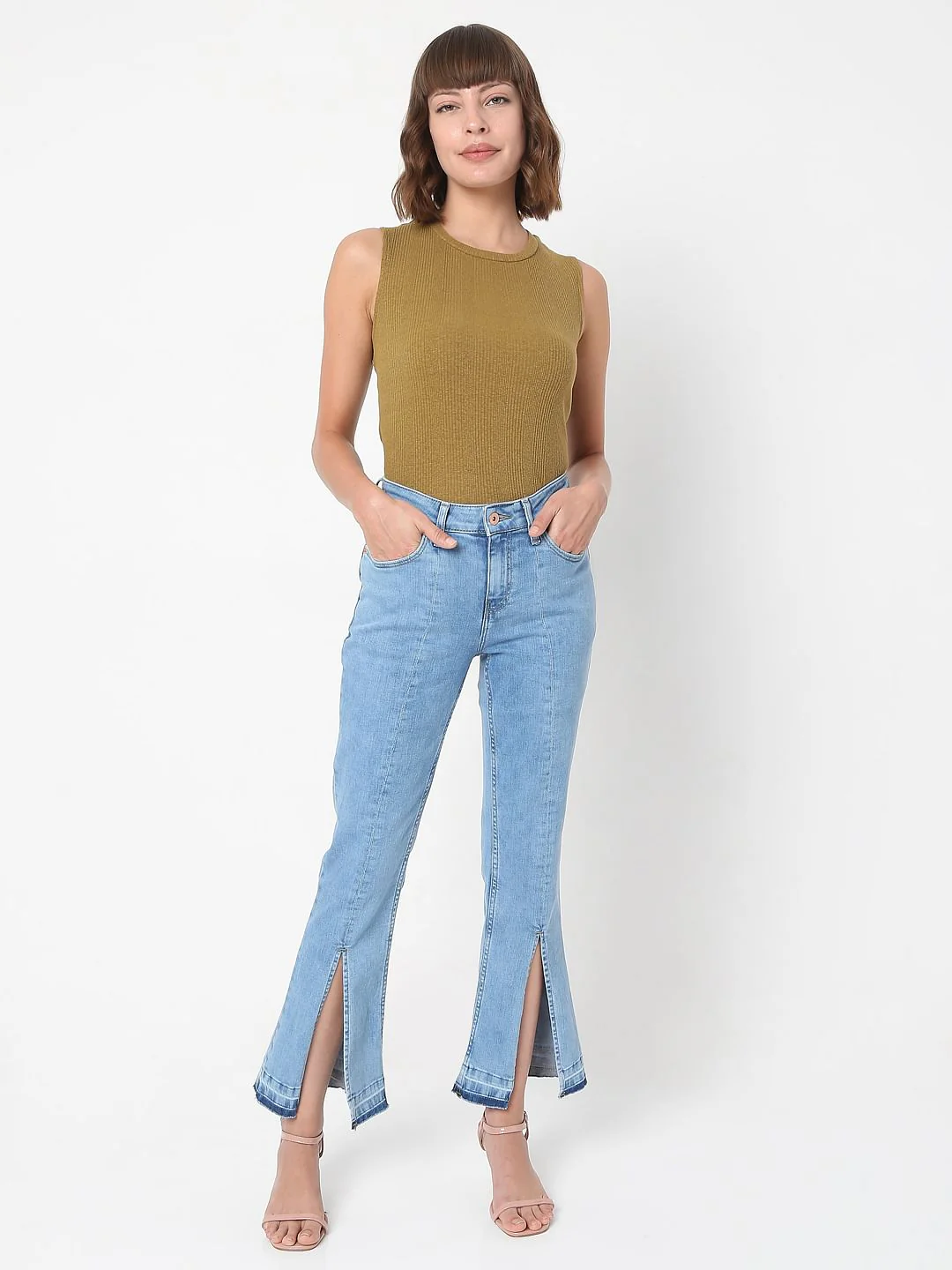 Blue Mid Rise Petra Bootcut Jeans - Image 6