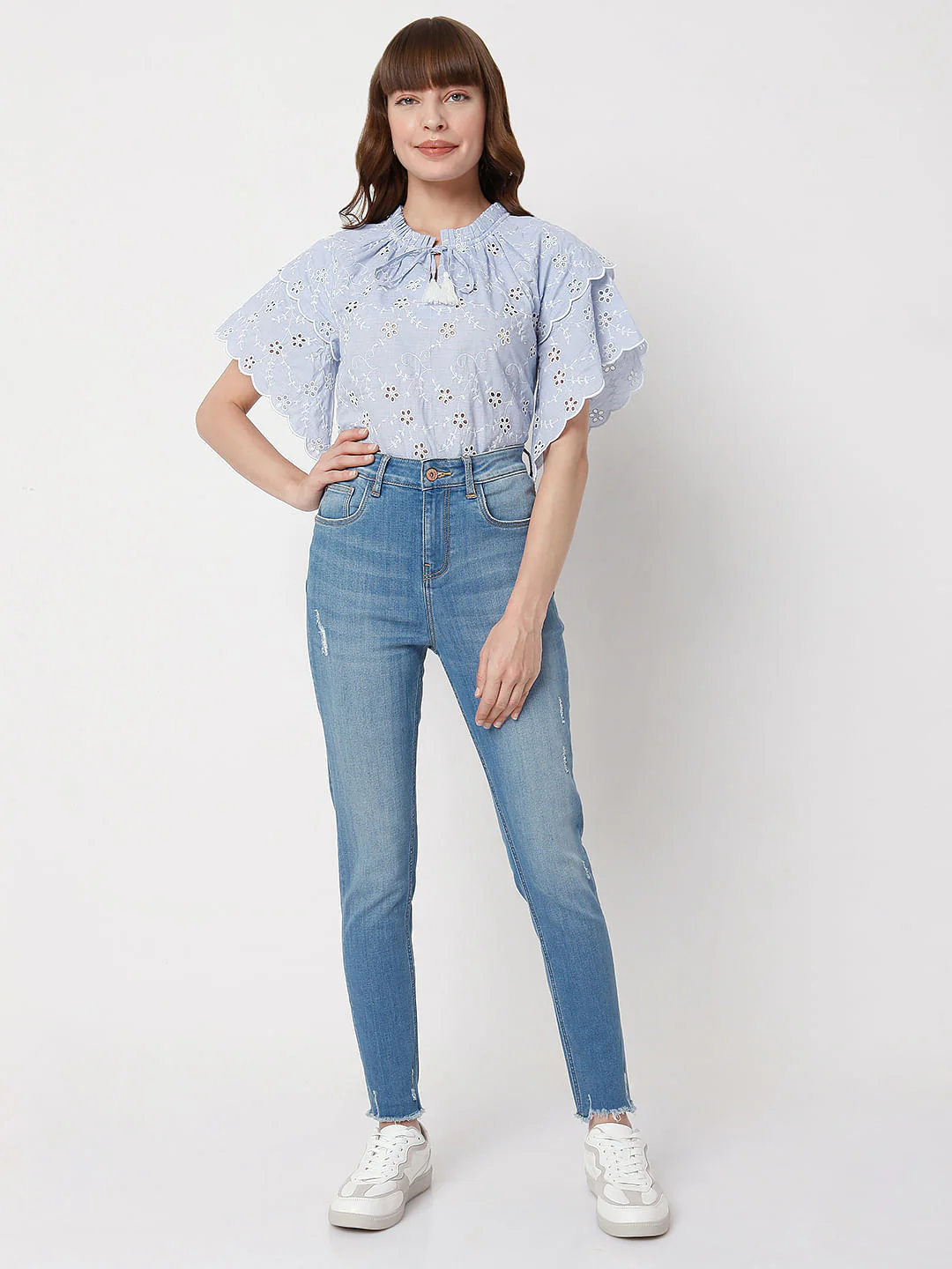 Blue High Waist Skinny Jeans - Image 5