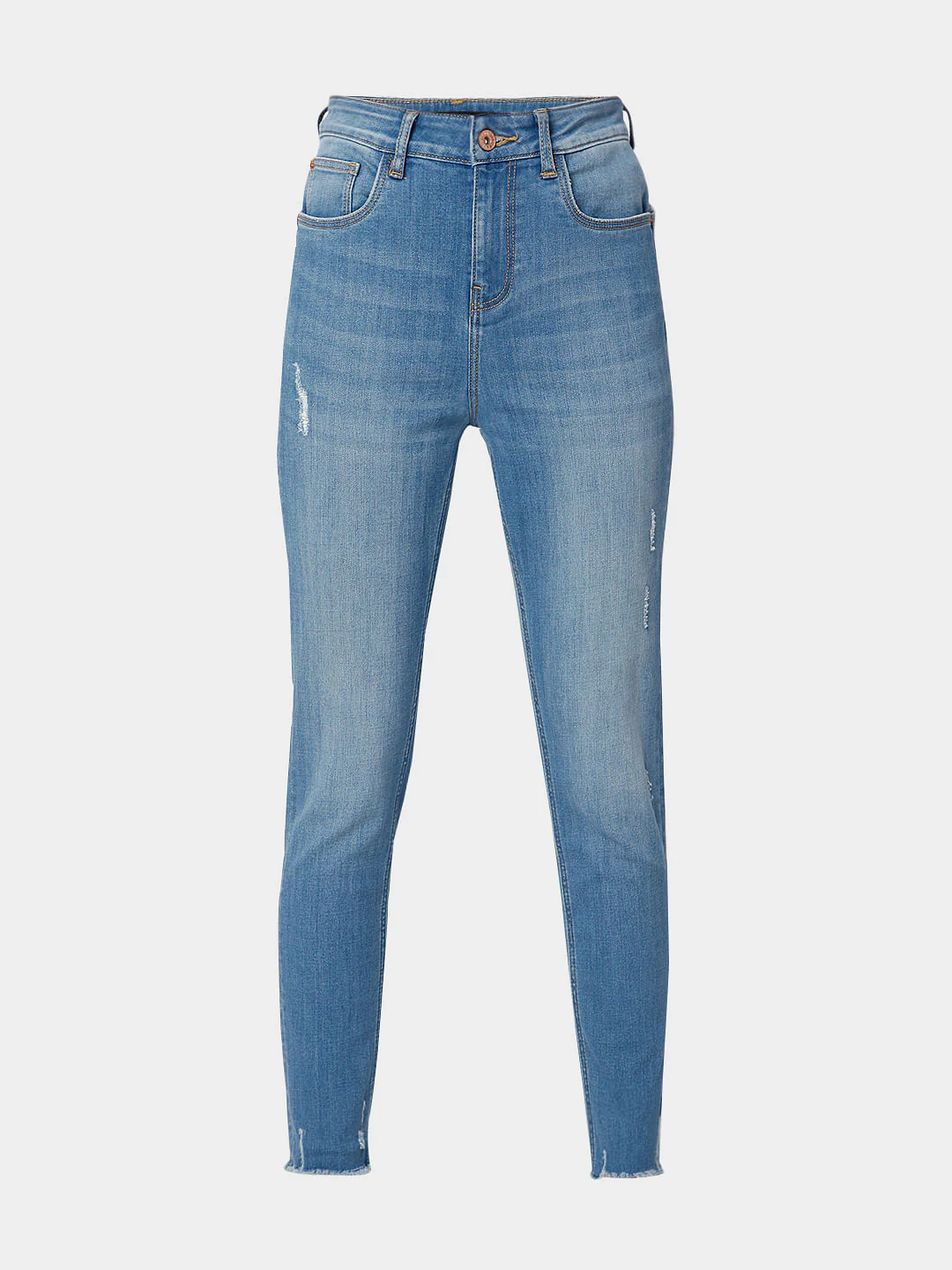 Blue High Waist Skinny Jeans - Image 7
