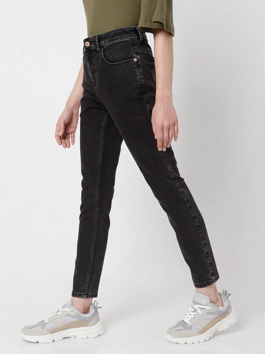 Black High Waist Skinny Jeans - Image 3