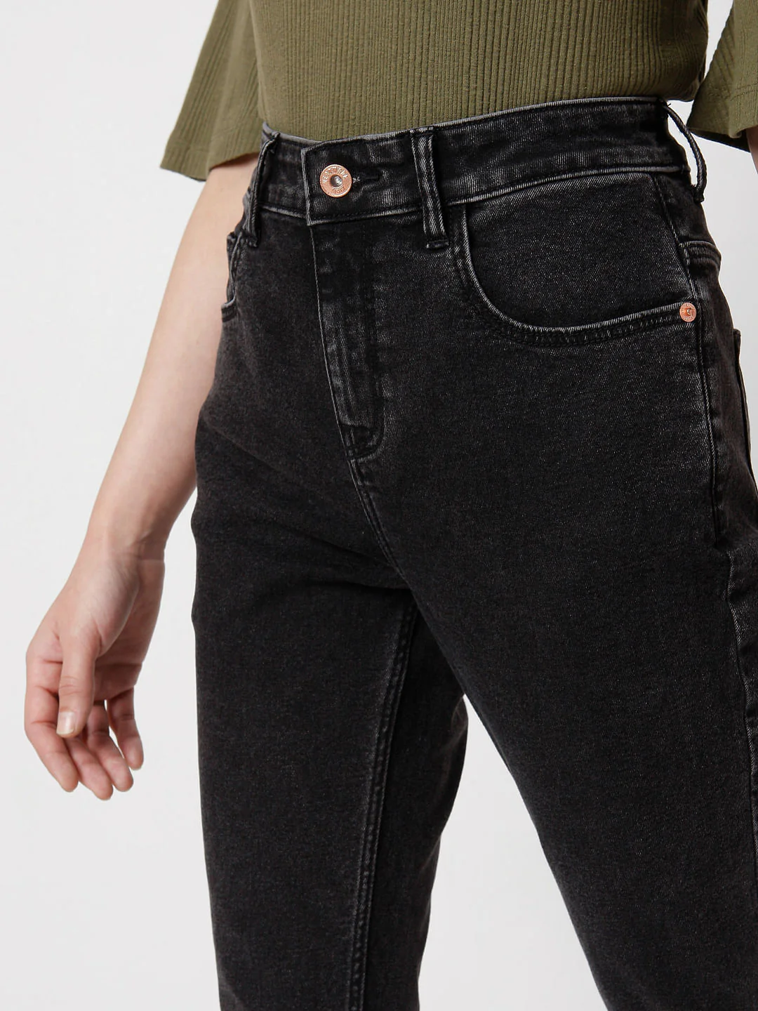Black High Waist Skinny Jeans - Image 5