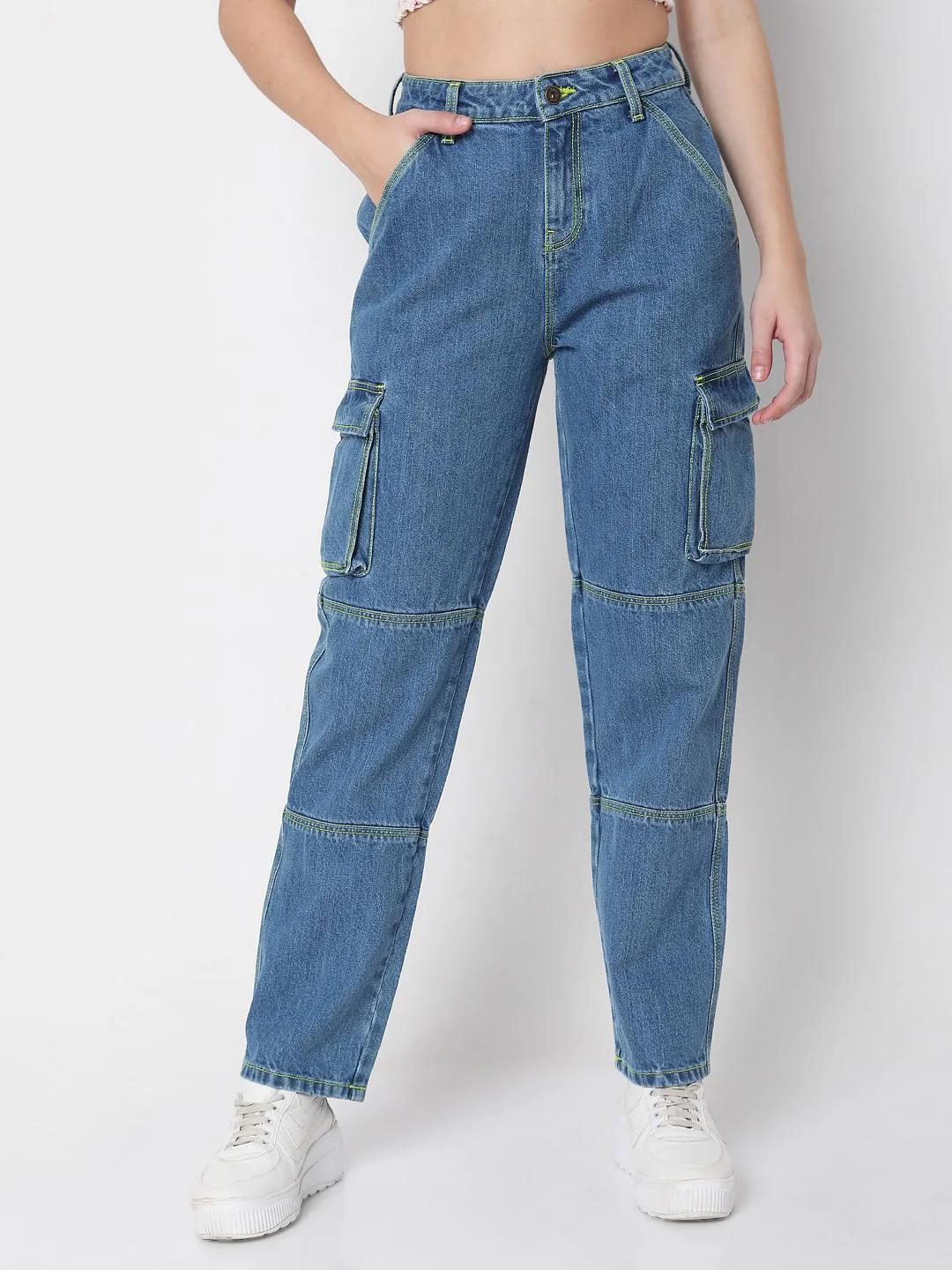Blue Cargo Jeans - Image 2