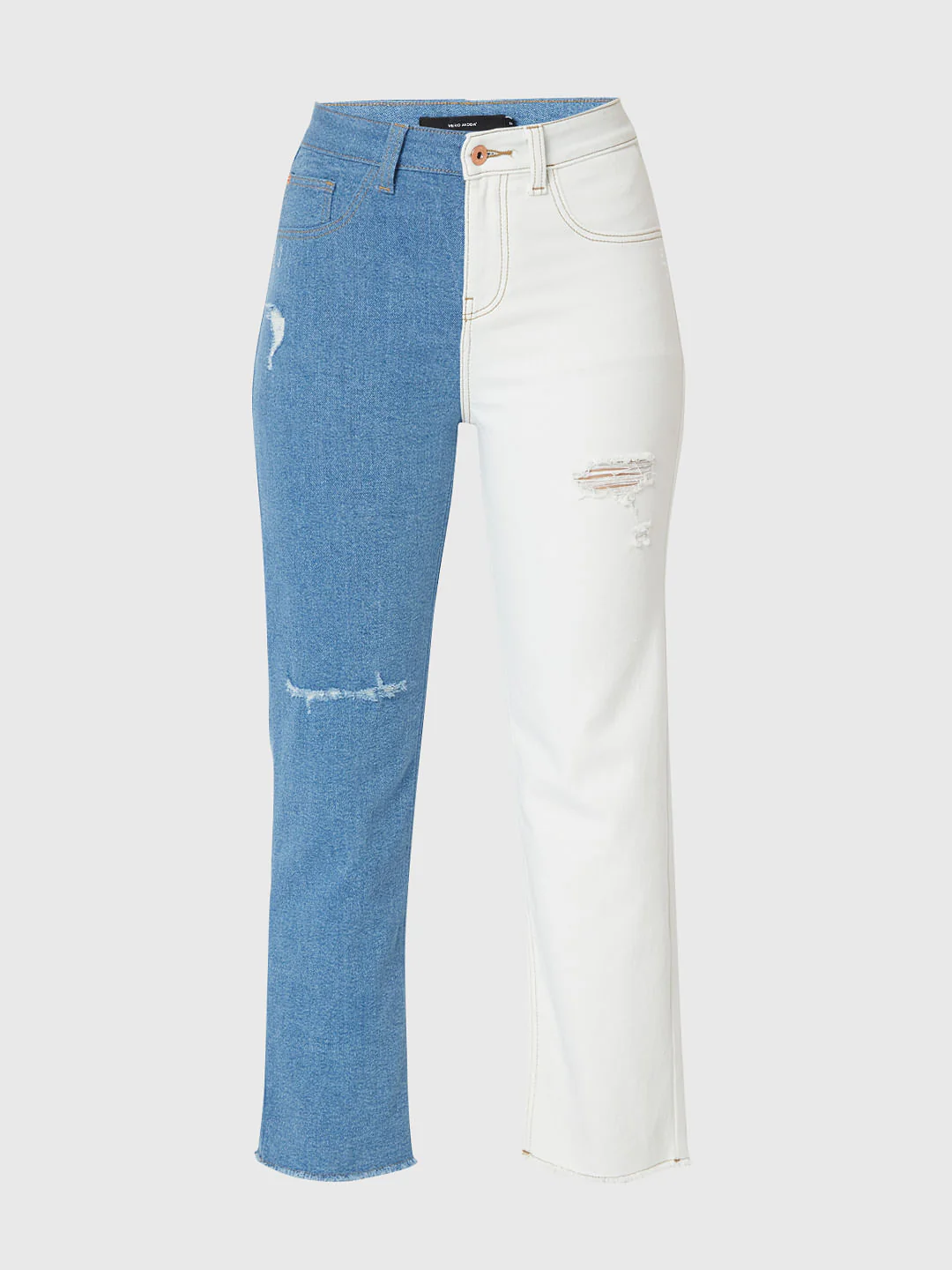 Blue Two-Toned Jade Straight Jeans - Image 7