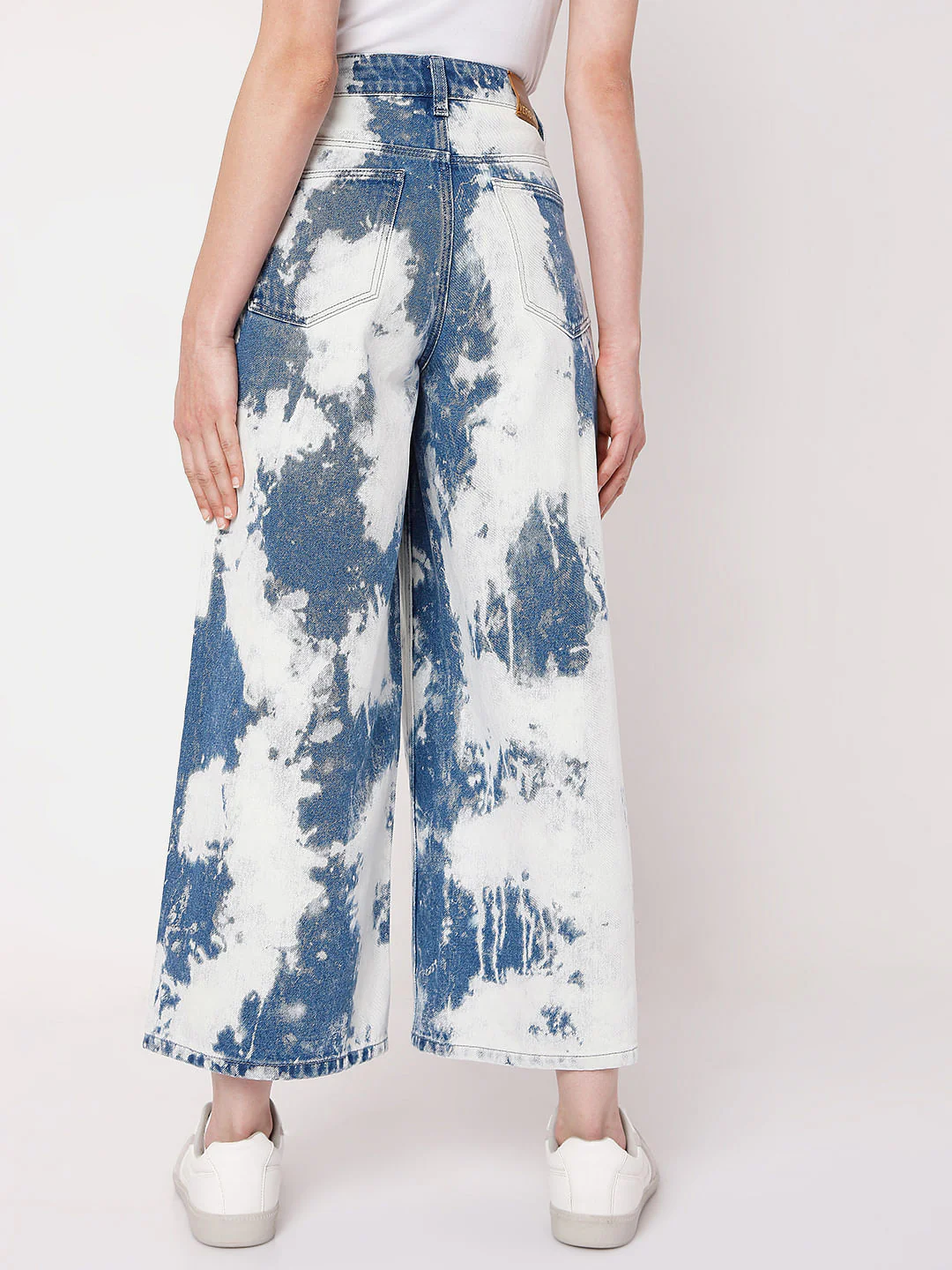 White Tie Dye Zoey Wide-Leg Jeans - Image 4