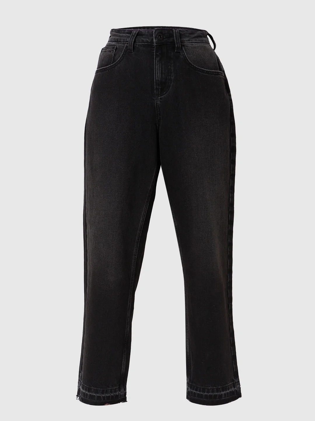 Black High Waist Jade Straight Fit Jeans - Image 7