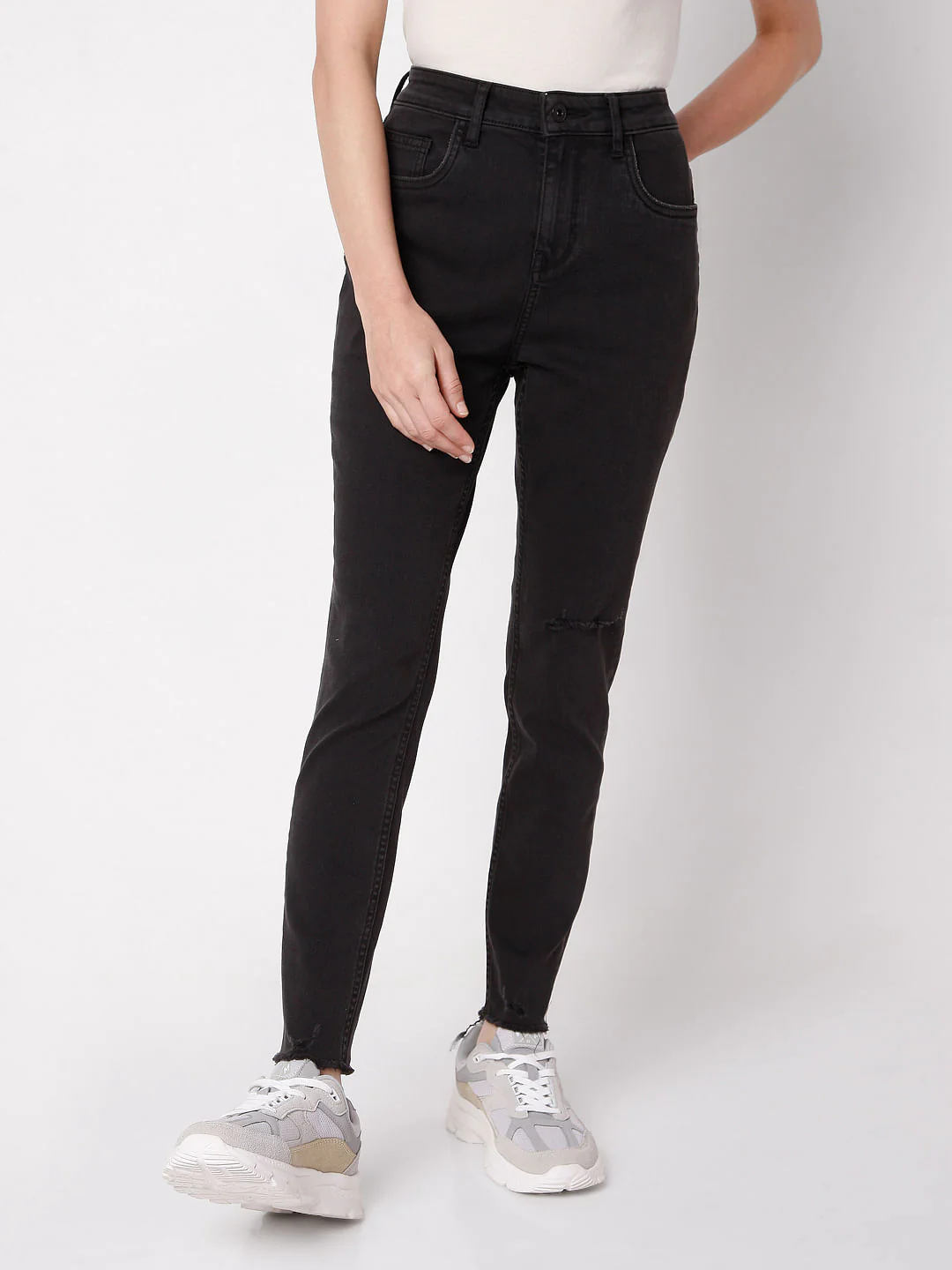 Black High Rise Wendy Skinny Jeans - Image 2