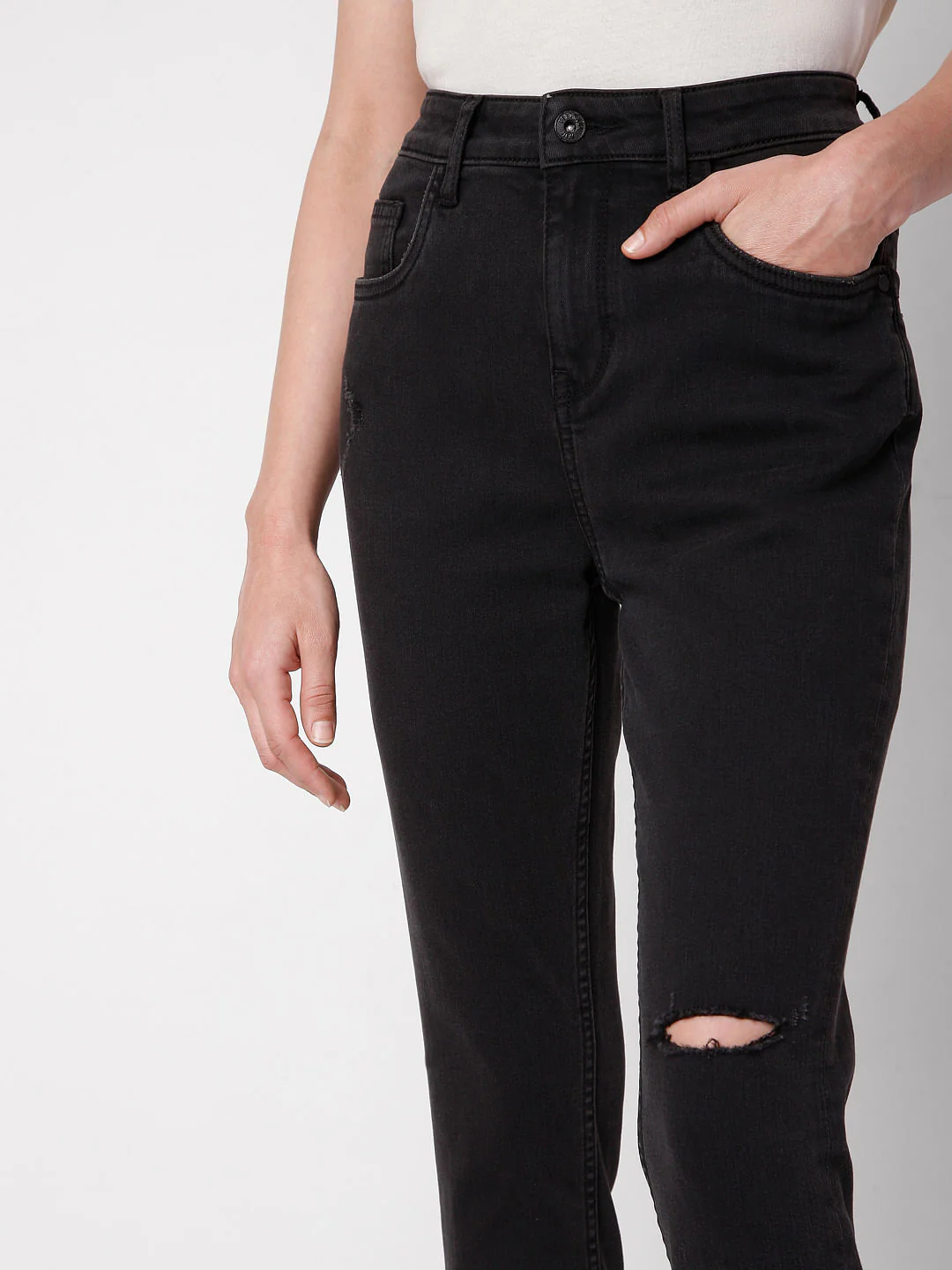 Black High Rise Wendy Skinny Jeans - Image 5