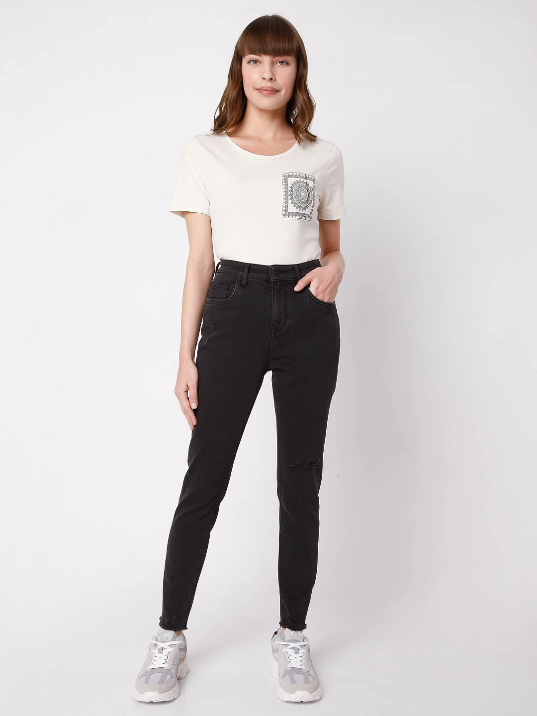 Black High Rise Wendy Skinny Jeans - Image 6