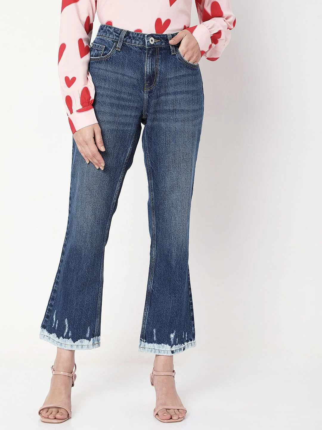 Blue Mid Rise Petra Bootcut Jeans - Image 2