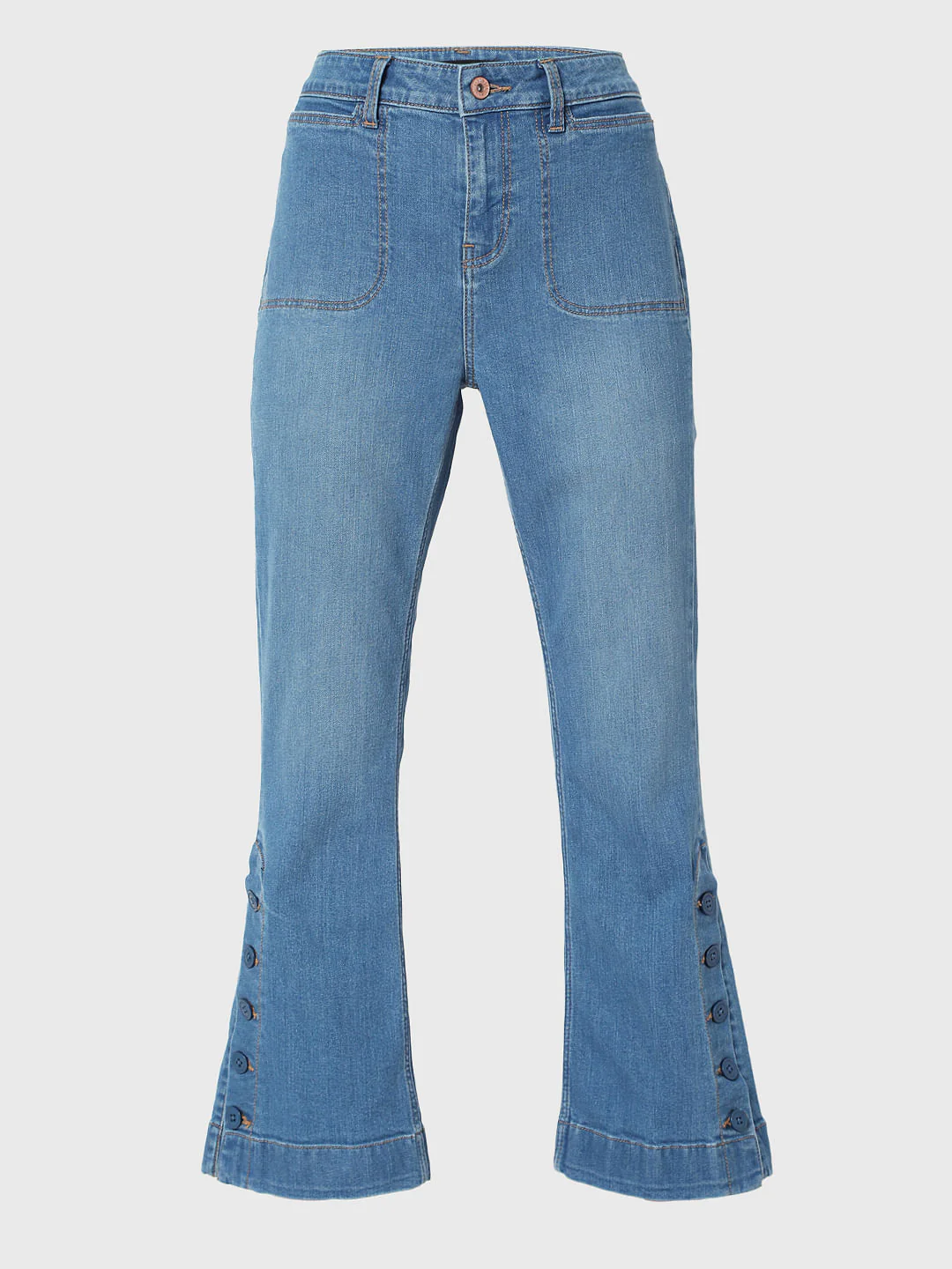 Blue Mid Rise Petra Bootcut Jeans - Image 7