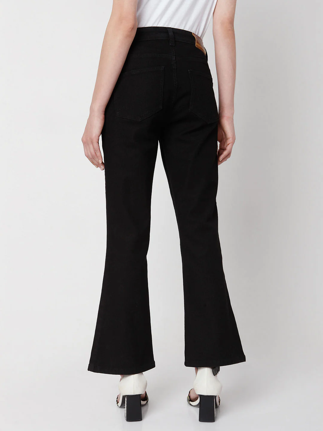 Black High Rise Petra Bootcut Slit Jeans - Image 4