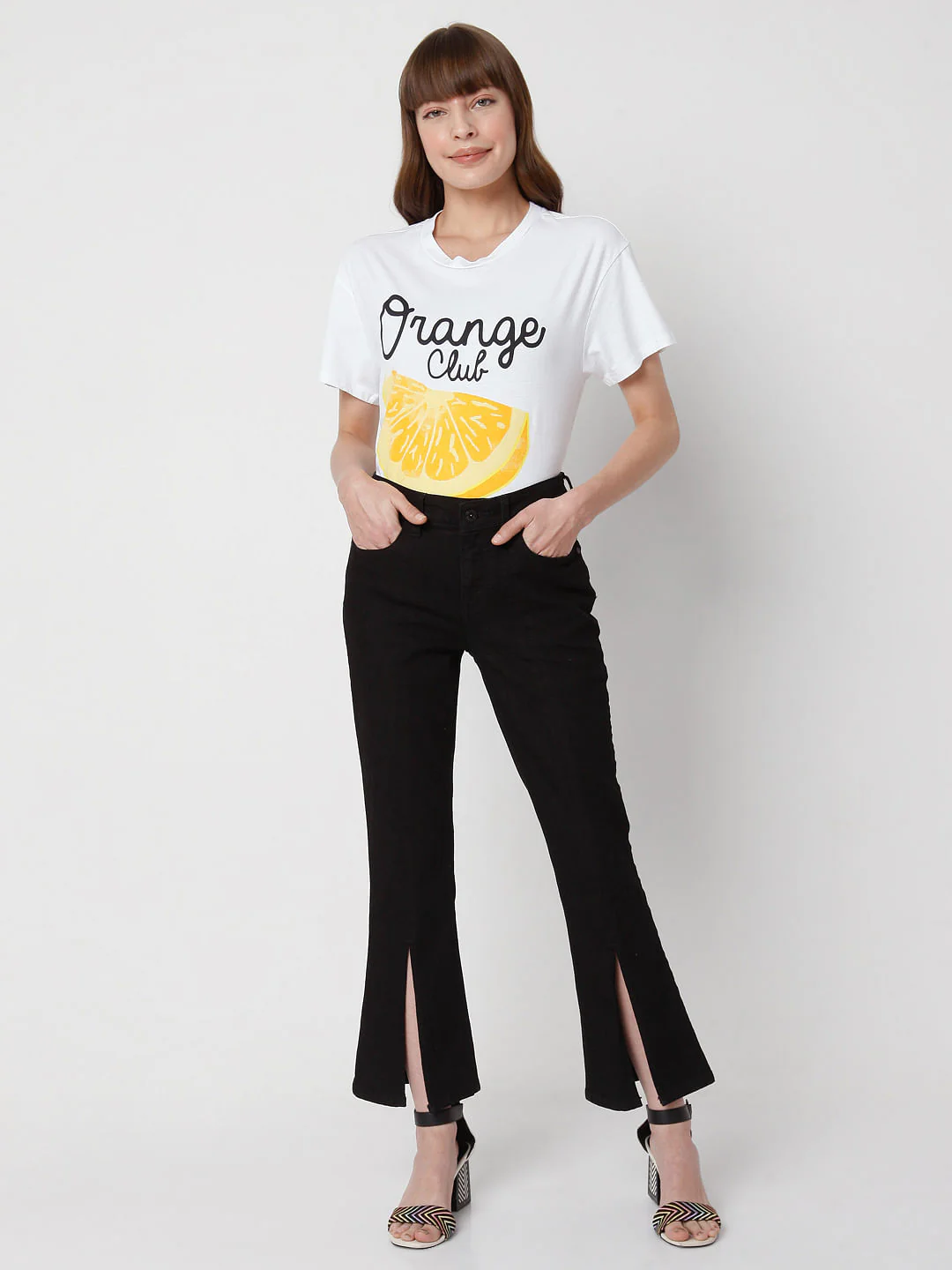 Black High Rise Petra Bootcut Slit Jeans - Image 6