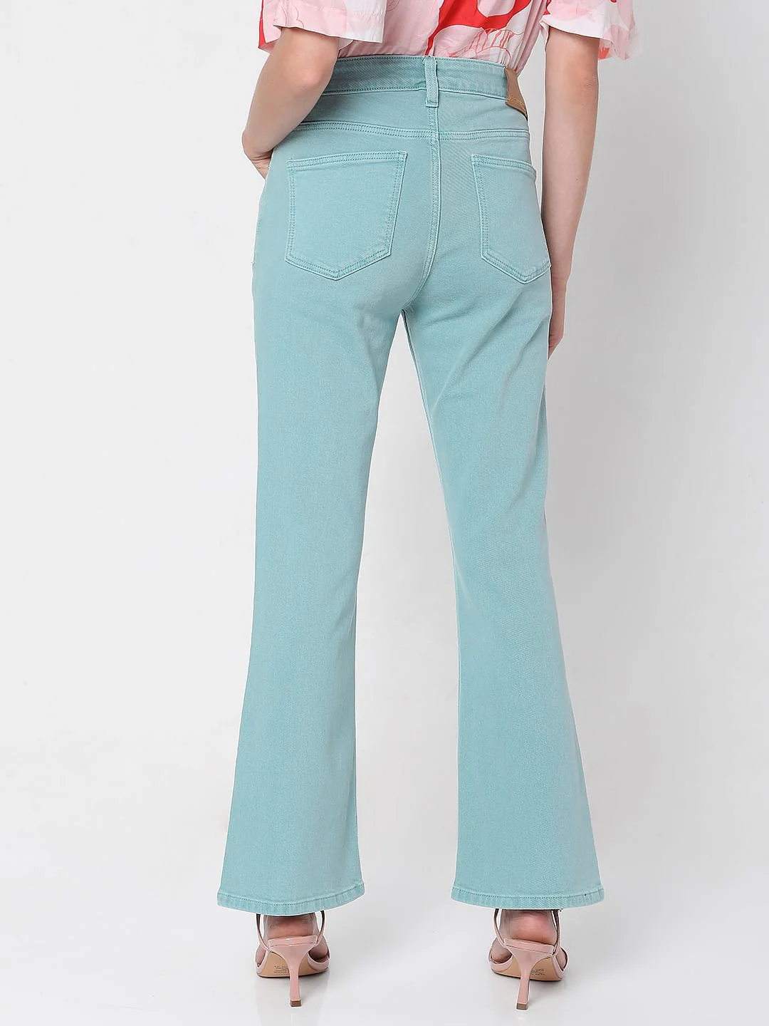 Green High Waist Petra Bootcut Jeans - Image 4