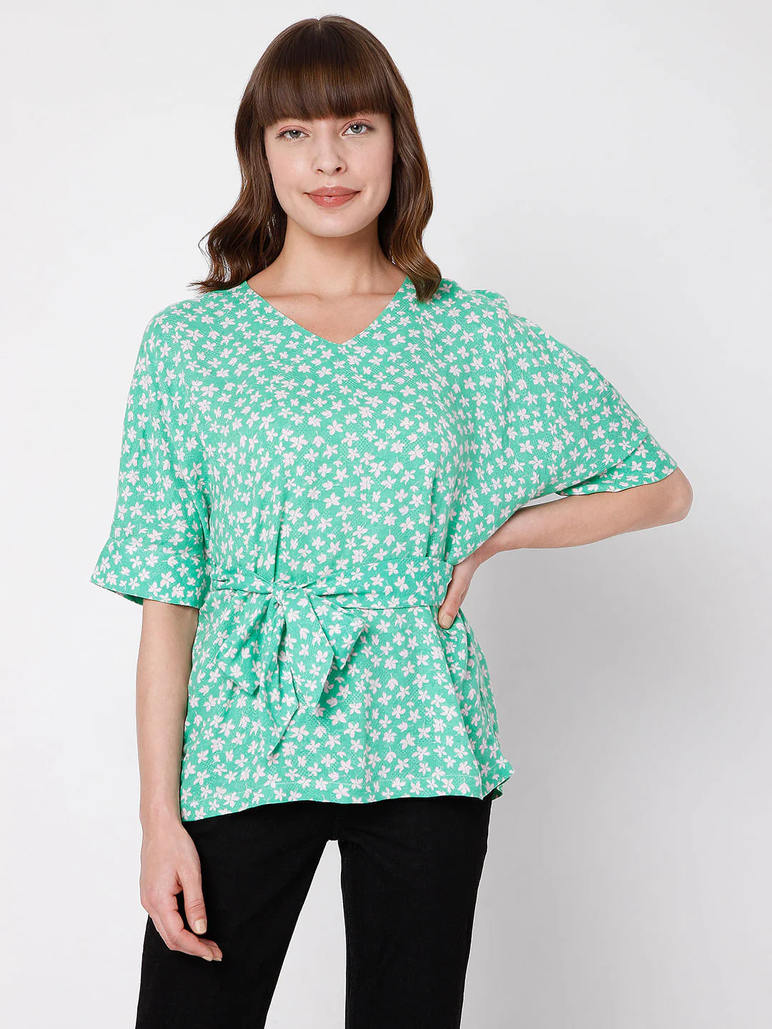 Green Floral Top - Image 2