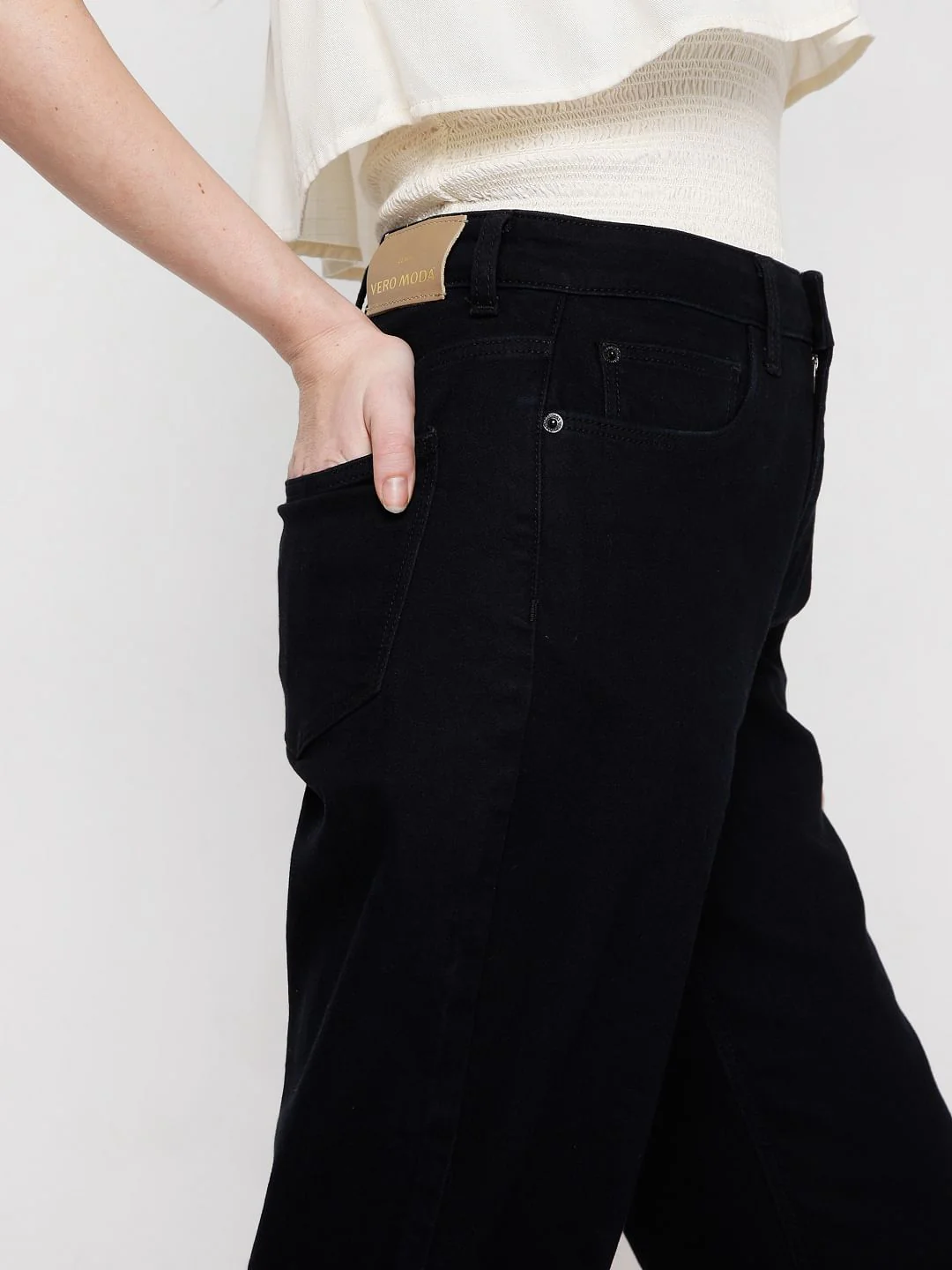 Black High Rise Mom Jeans - Image 5