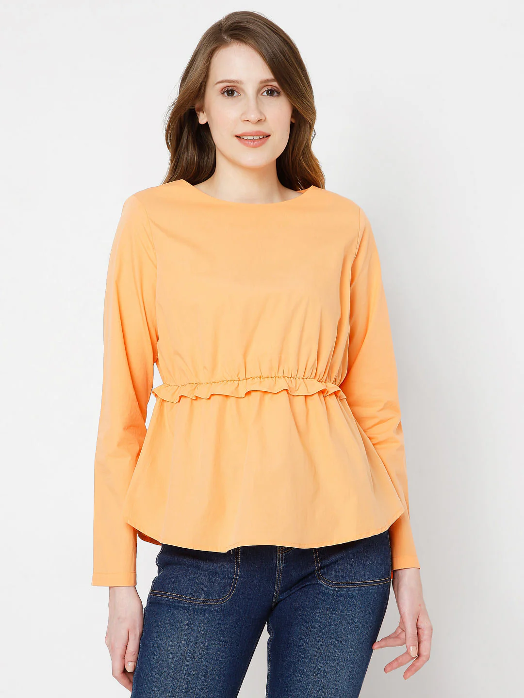 Orange Peplum Top - Image 2