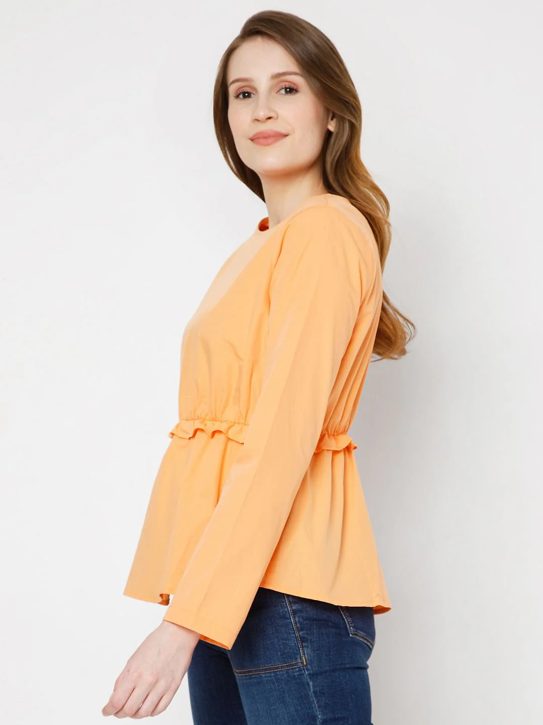 Orange Peplum Top - Image 3