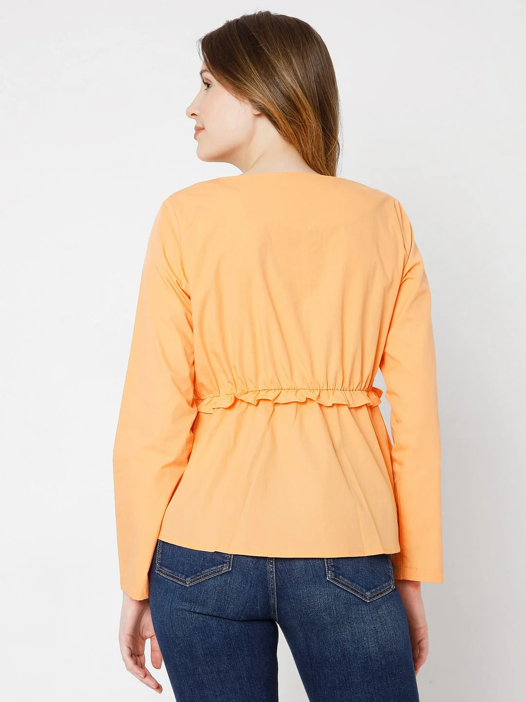 Orange Peplum Top - Image 4
