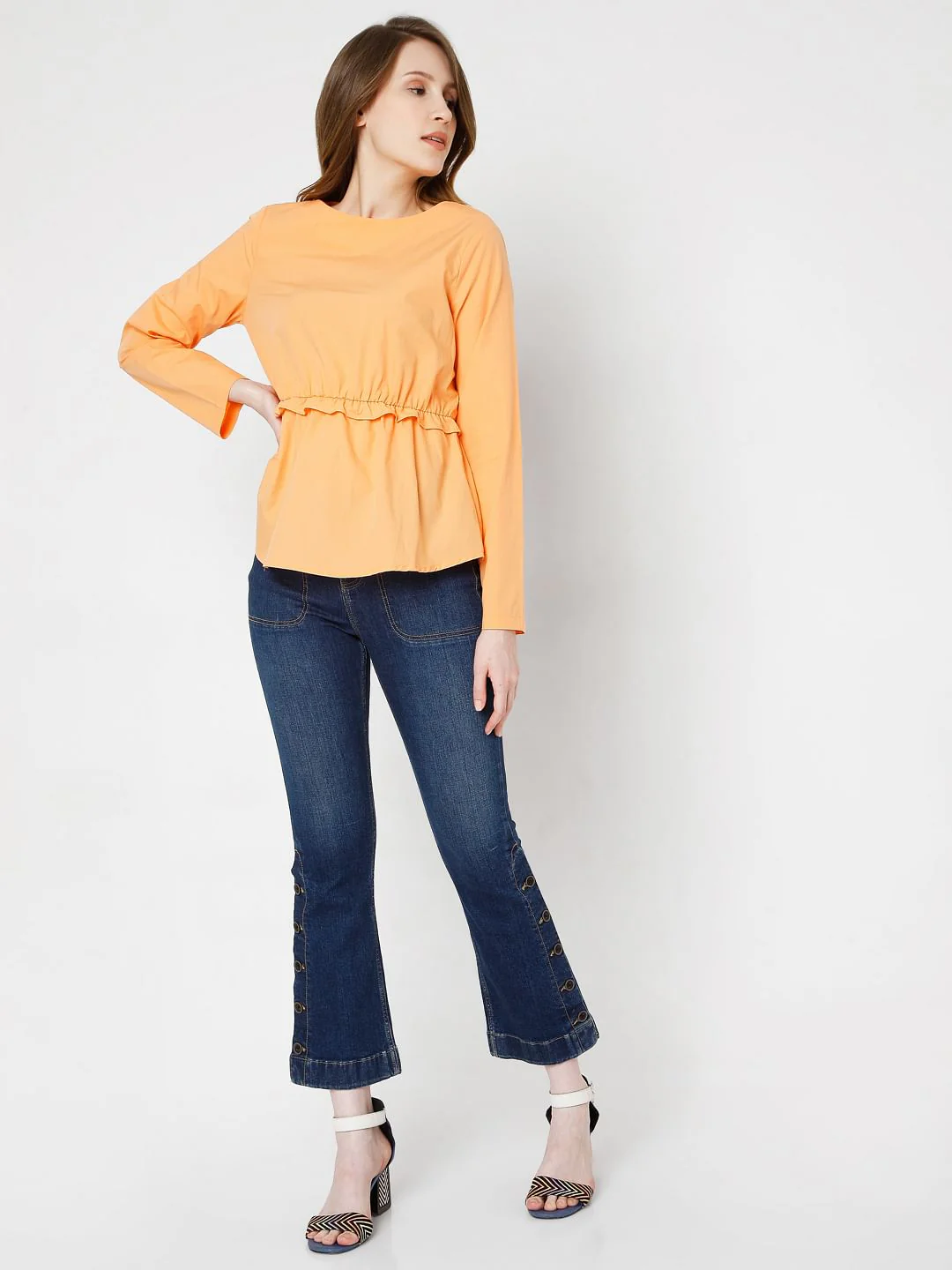 Orange Peplum Top - Image 5