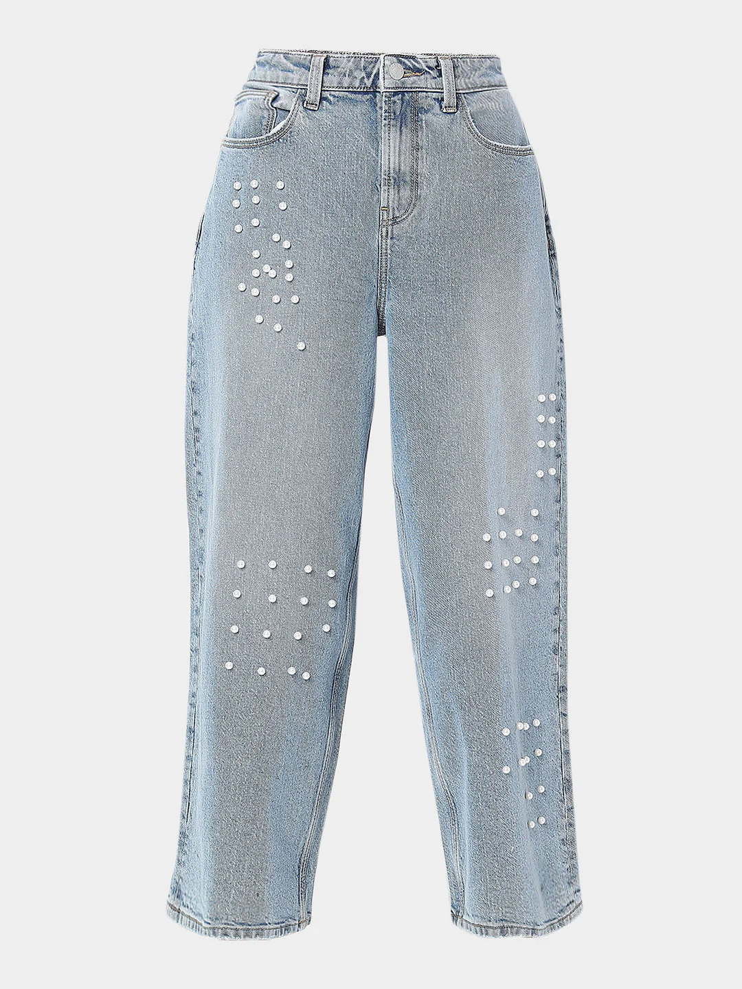 Blue Pearl Studded Zoey Wide-Leg Jeans - Image 7