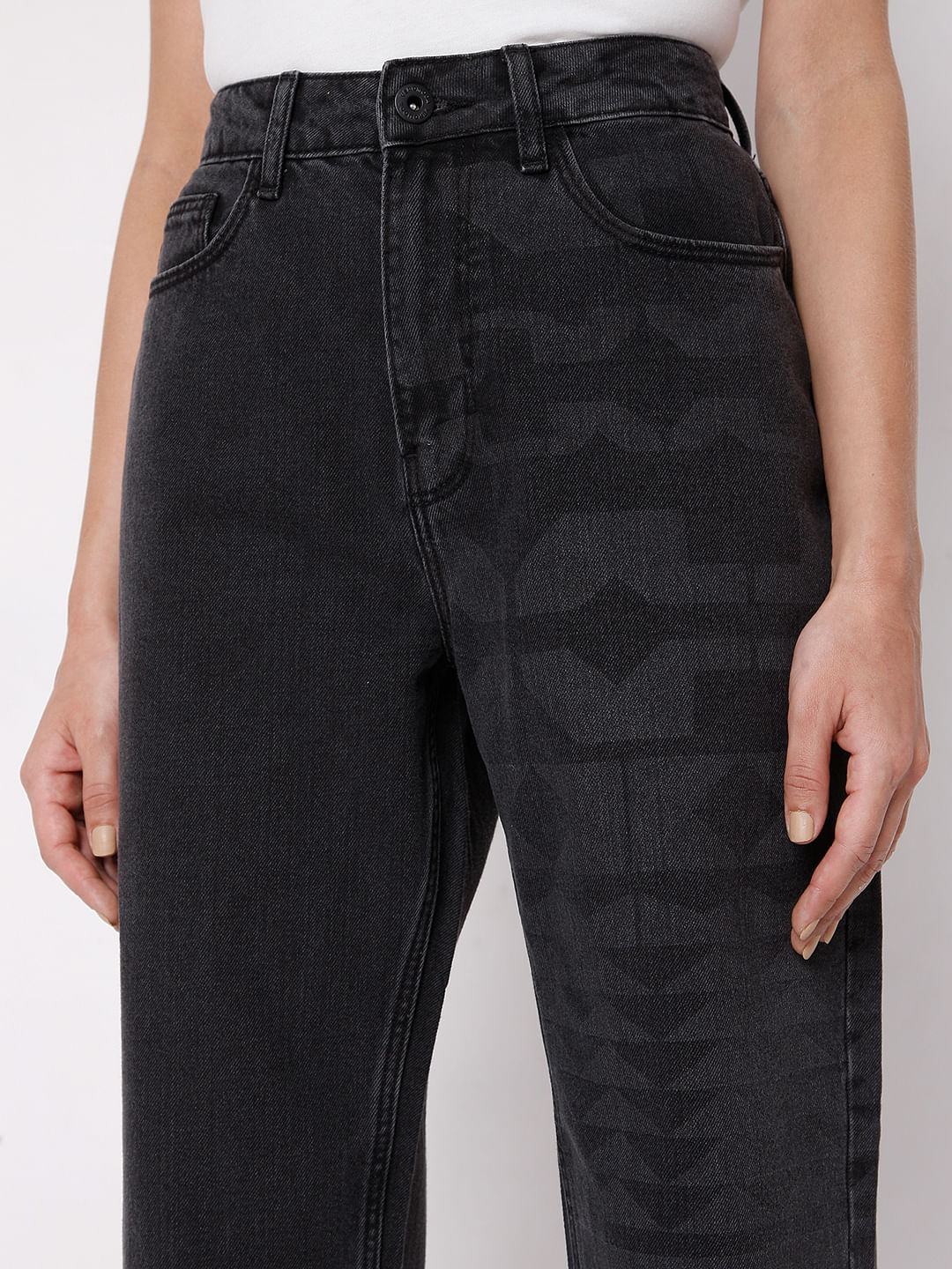 Black Mom Jade Straight Fit Jeans - Image 5