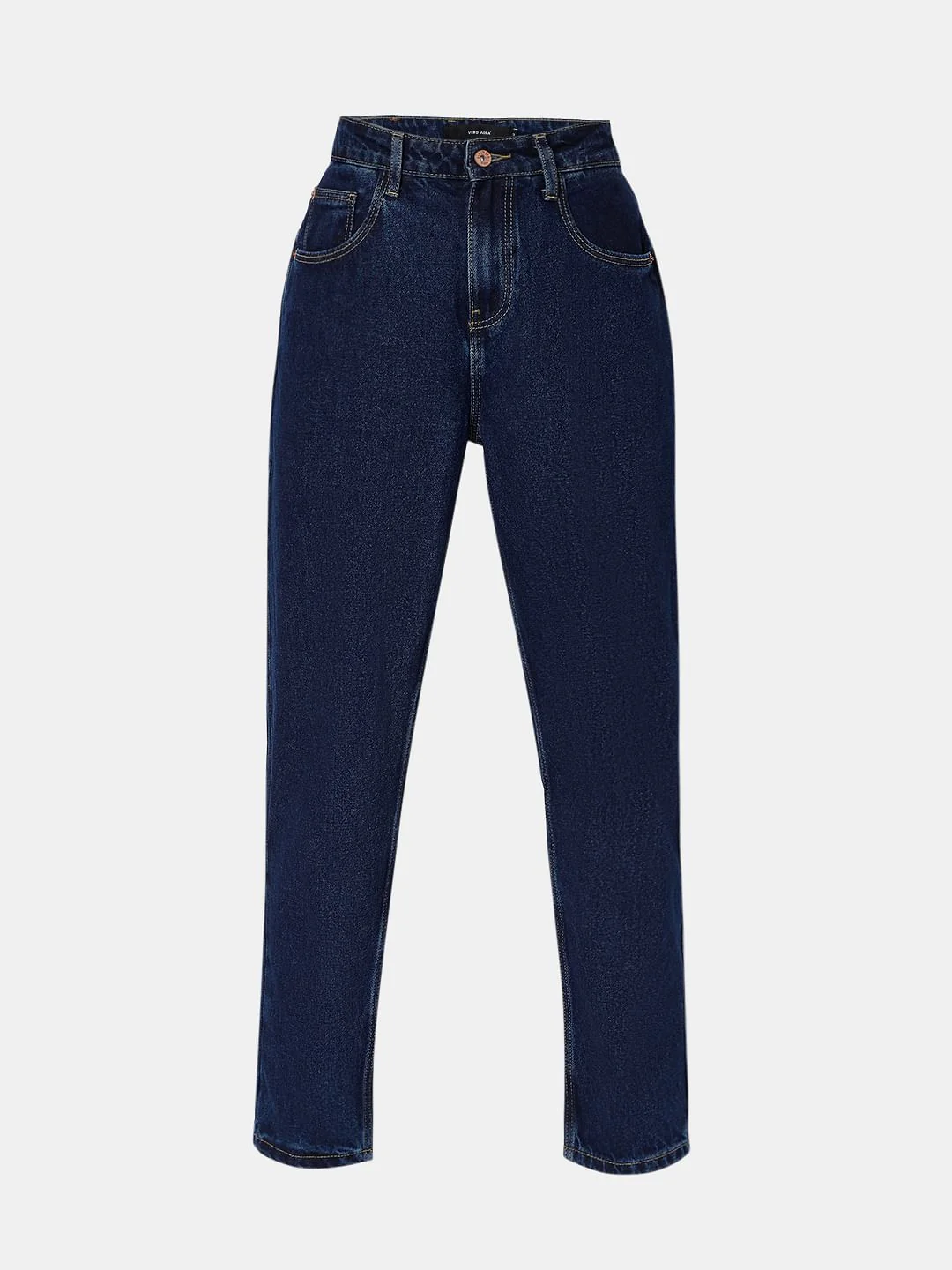Blue High Rise Girlfriend Jeans - Image 7