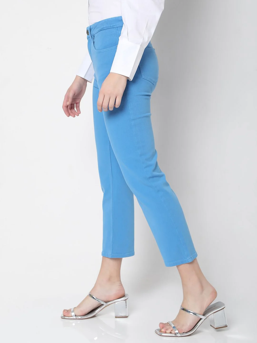 Blue High Waist Jade Straight Fit Jeans - Image 3