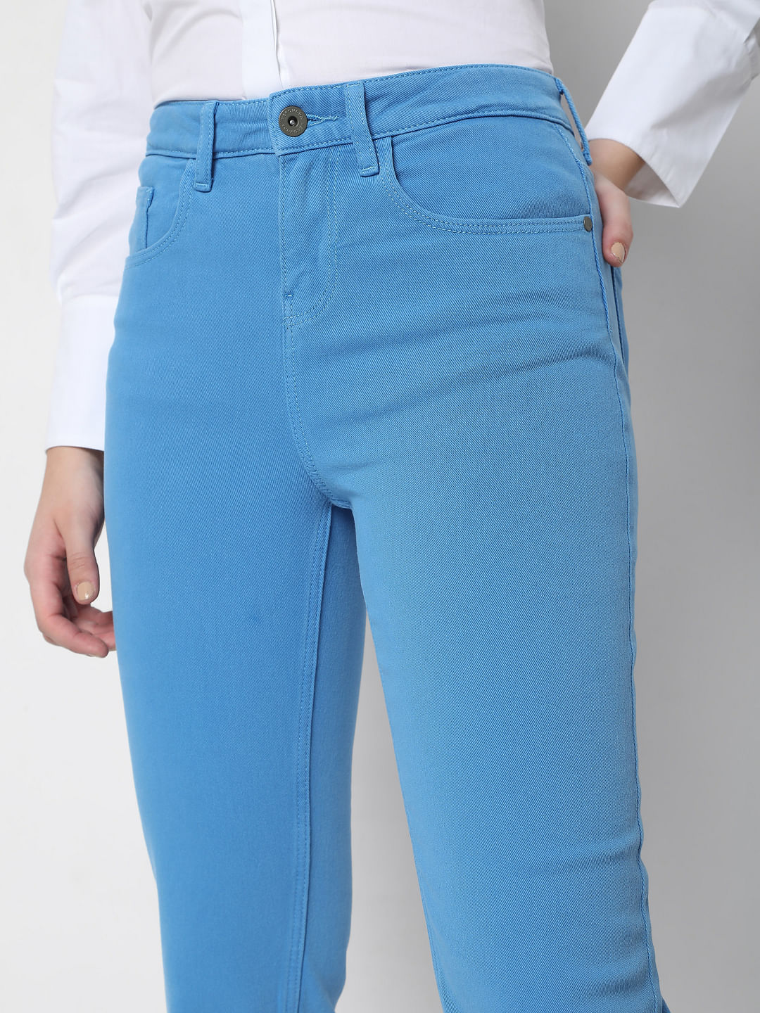 Blue High Waist Jade Straight Fit Jeans - Image 5