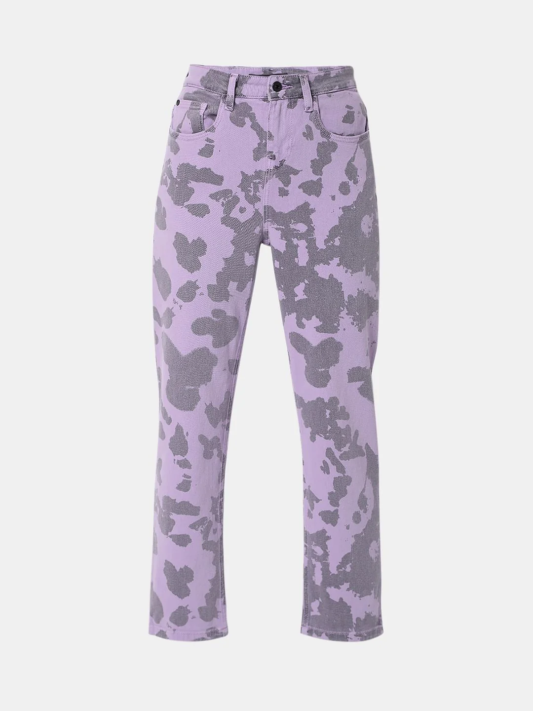 Purple Printed Jade Straight Fit Jeans - Image 7