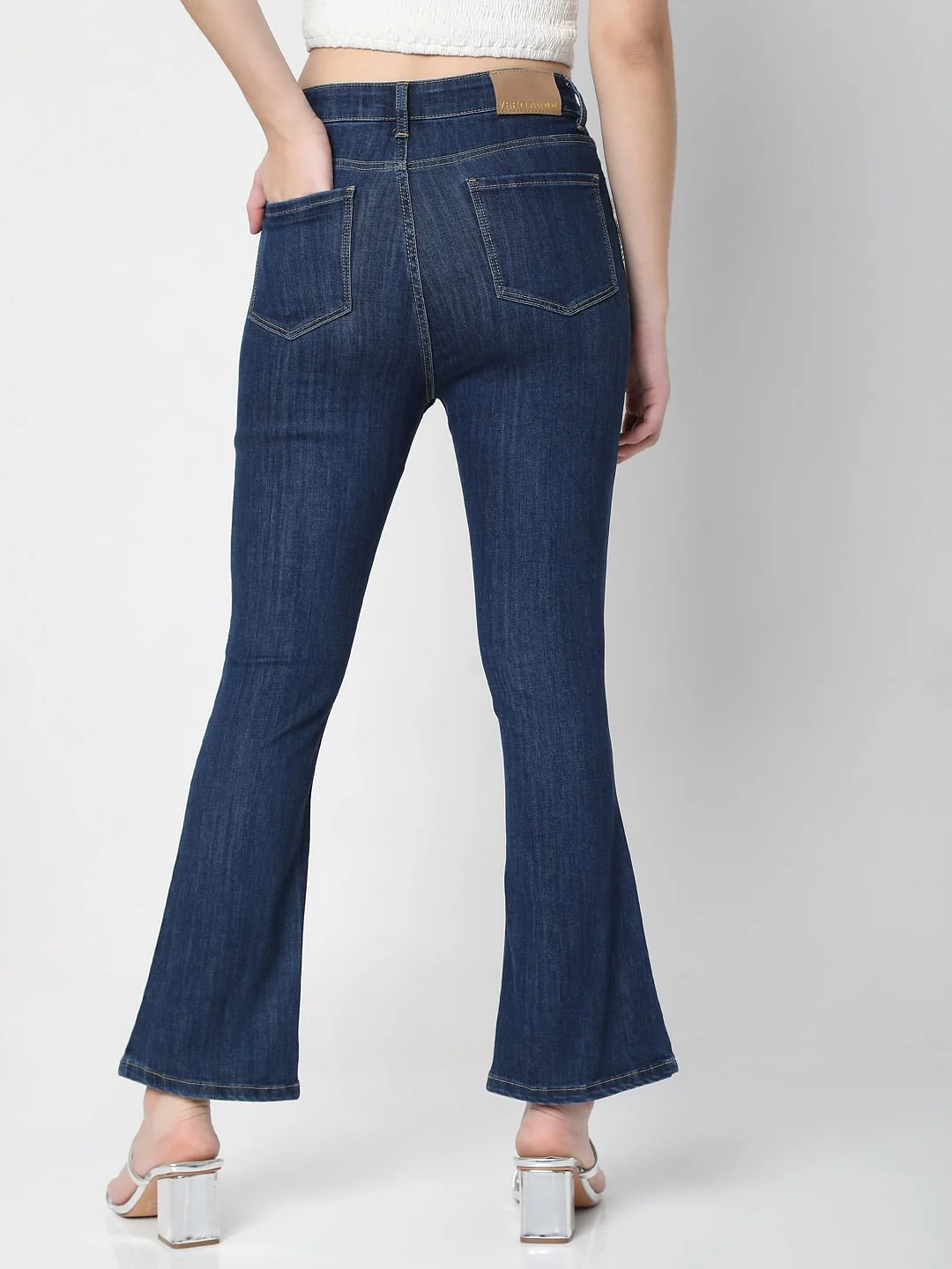 Blue Petra Bootcut Ankle Slit Jeans - Image 4