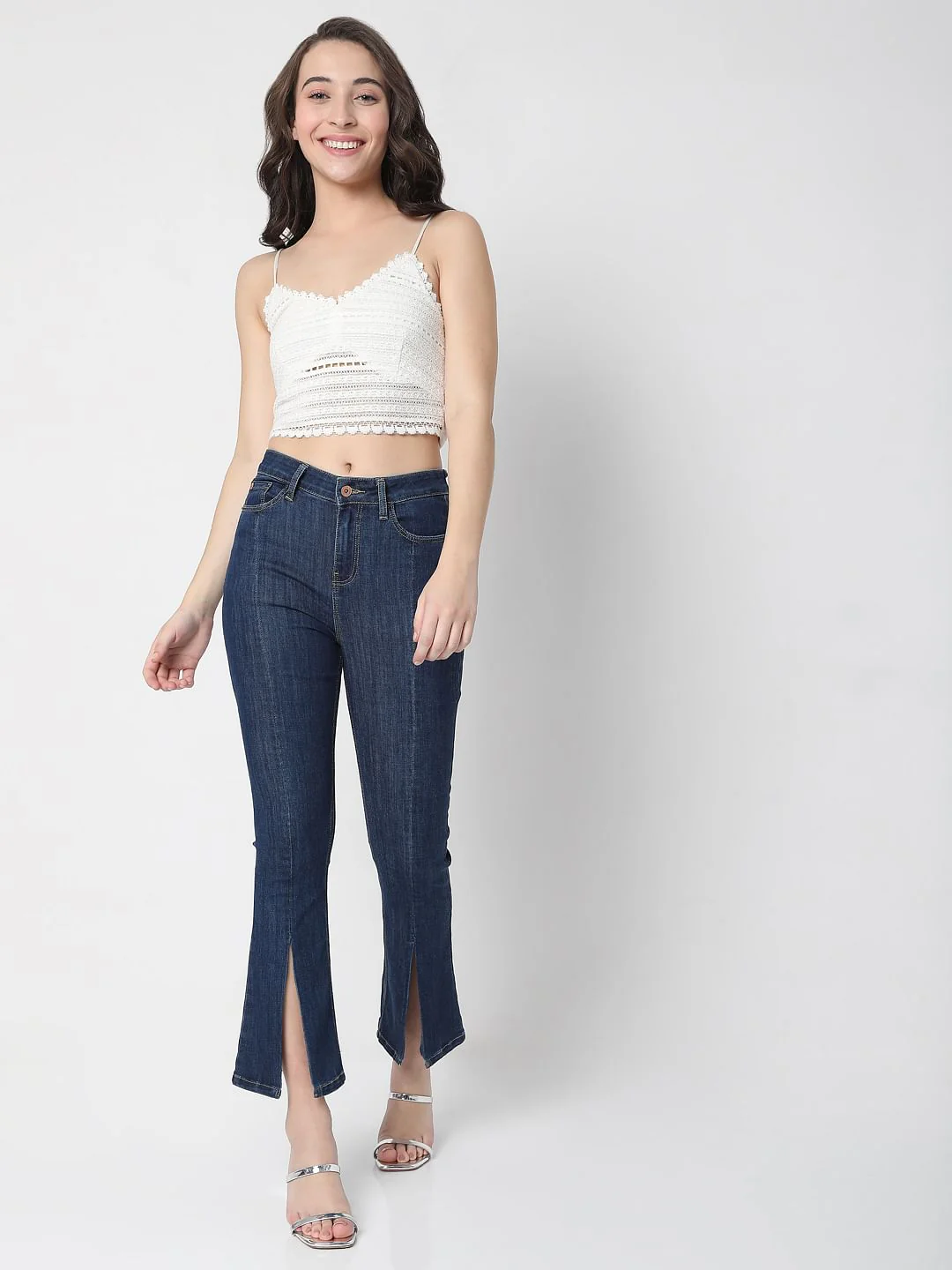 Blue Petra Bootcut Ankle Slit Jeans - Image 6