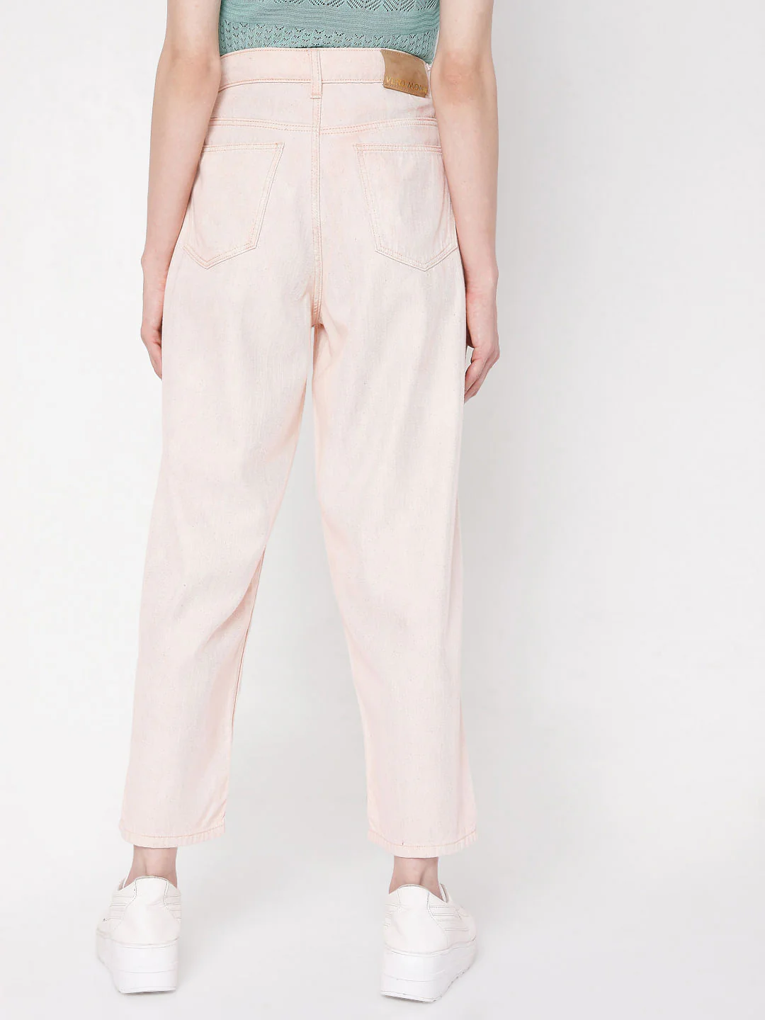 Pink High Rise Washed Jade Straight Fit Jeans - Image 4