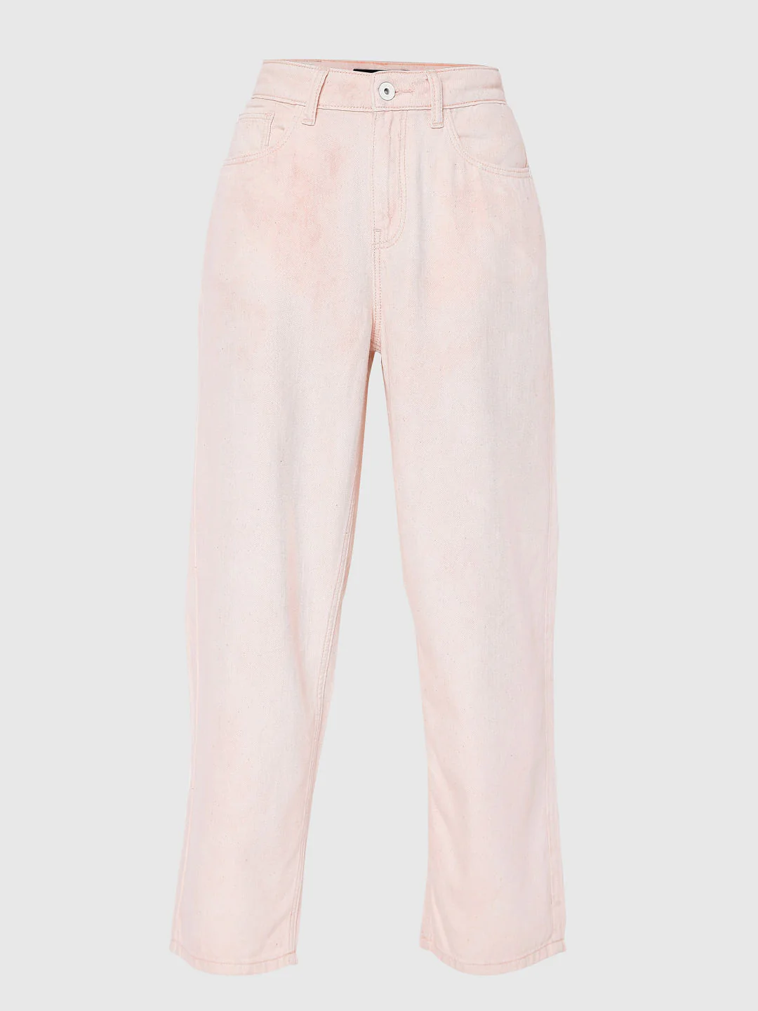 Pink High Rise Washed Jade Straight Fit Jeans - Image 7