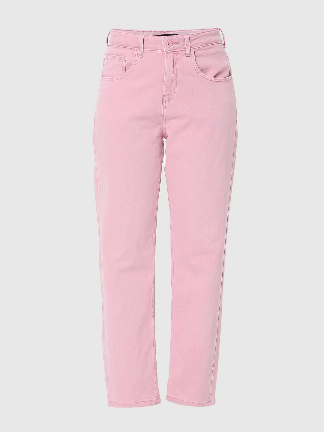 Pink High Waist Jade Straight Fit Jeans - Image 7