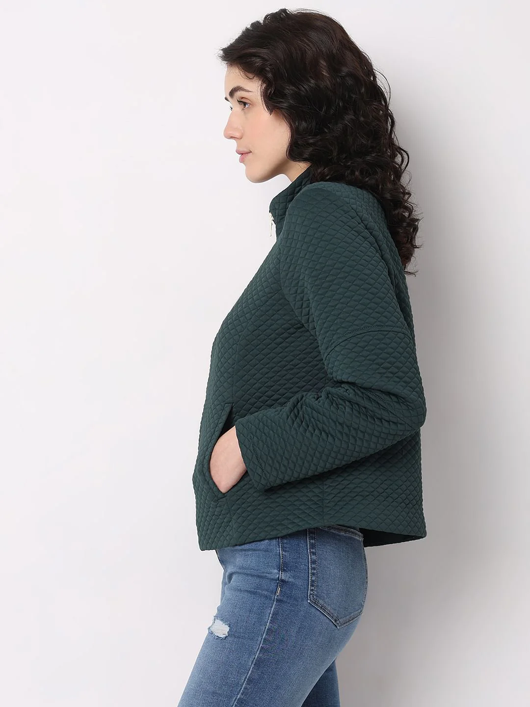 Green Quilted Winter Jacket - Image 3