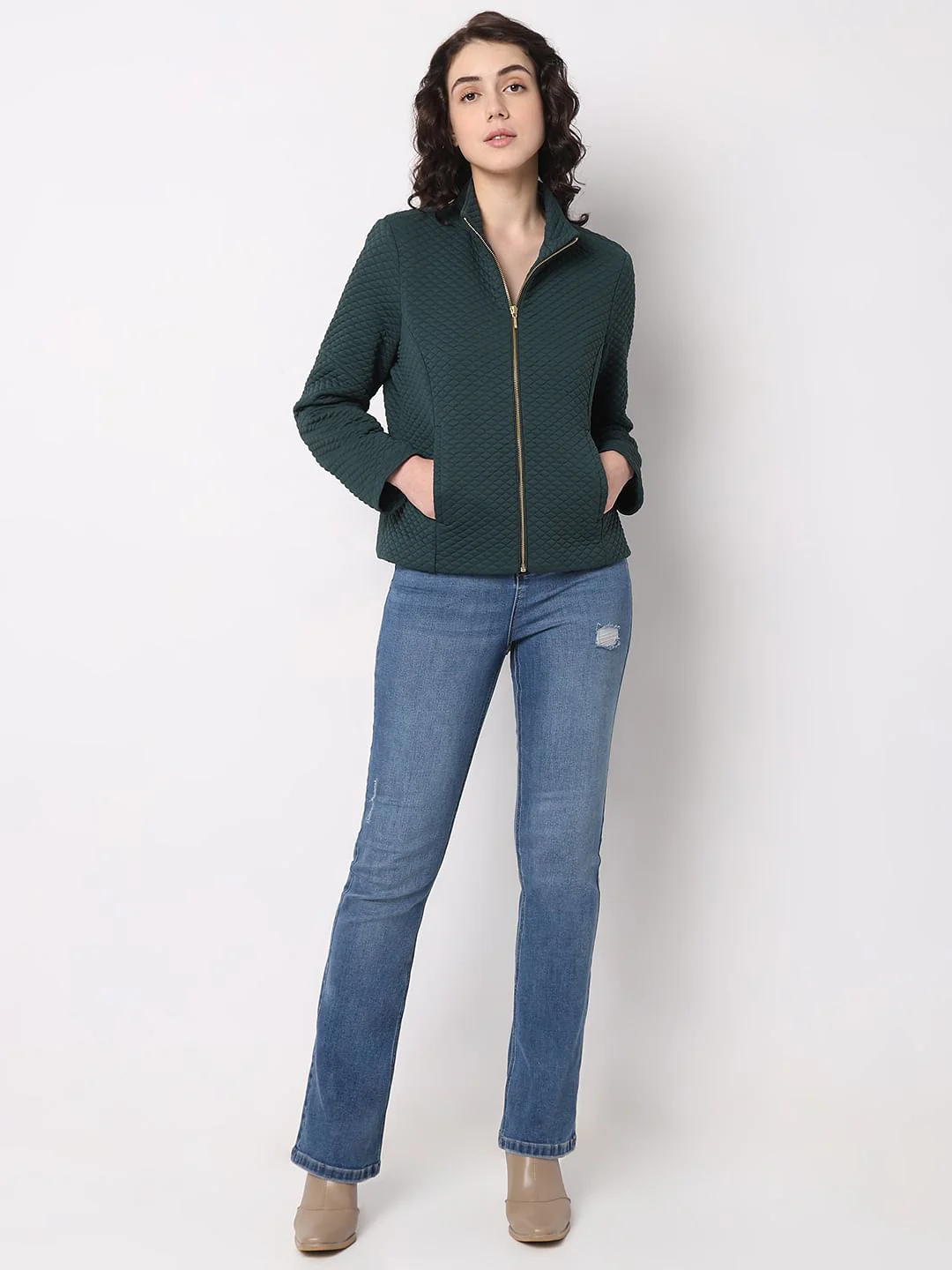 Green Quilted Winter Jacket - Image 5