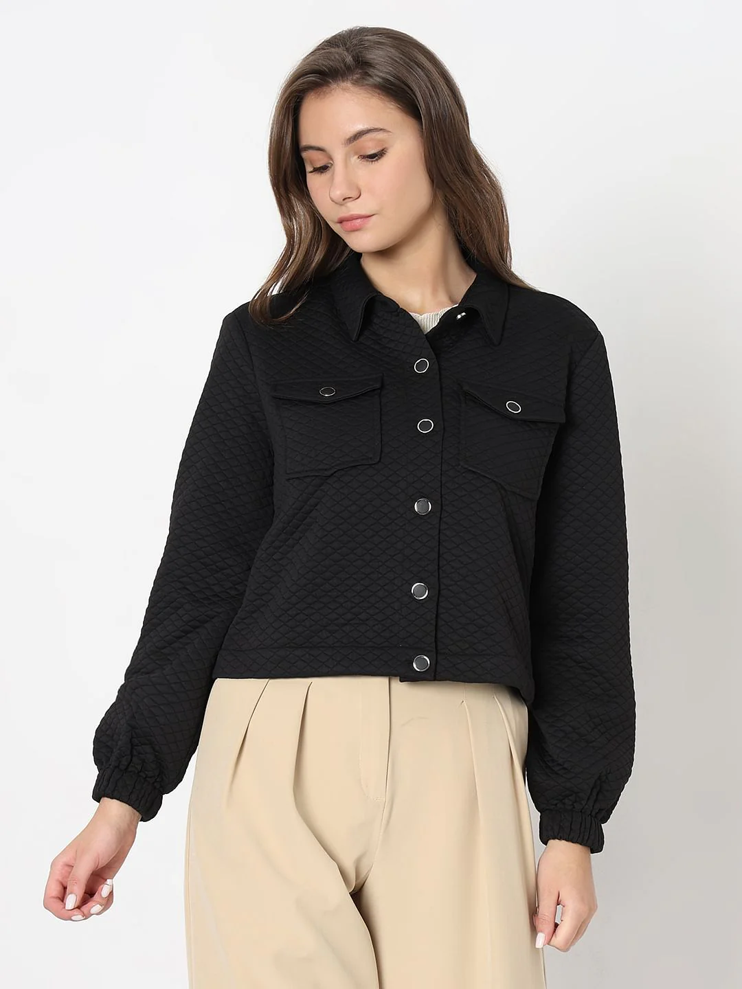 Black Quilted Jacket - Image 2