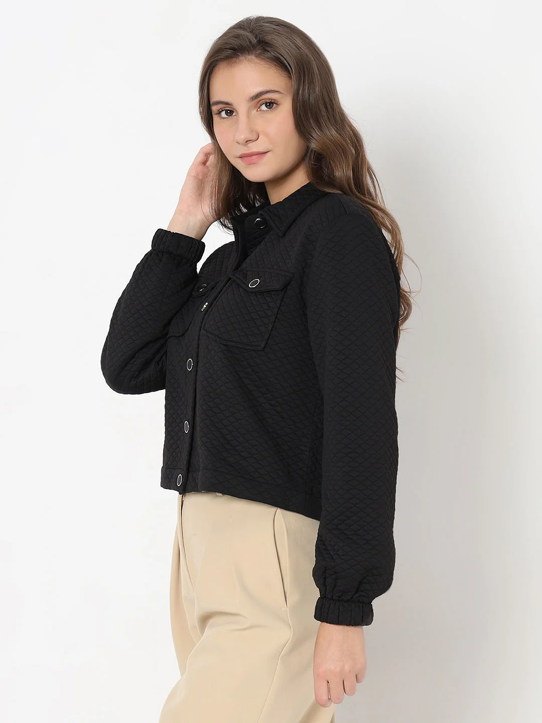 Black Quilted Jacket - Image 3