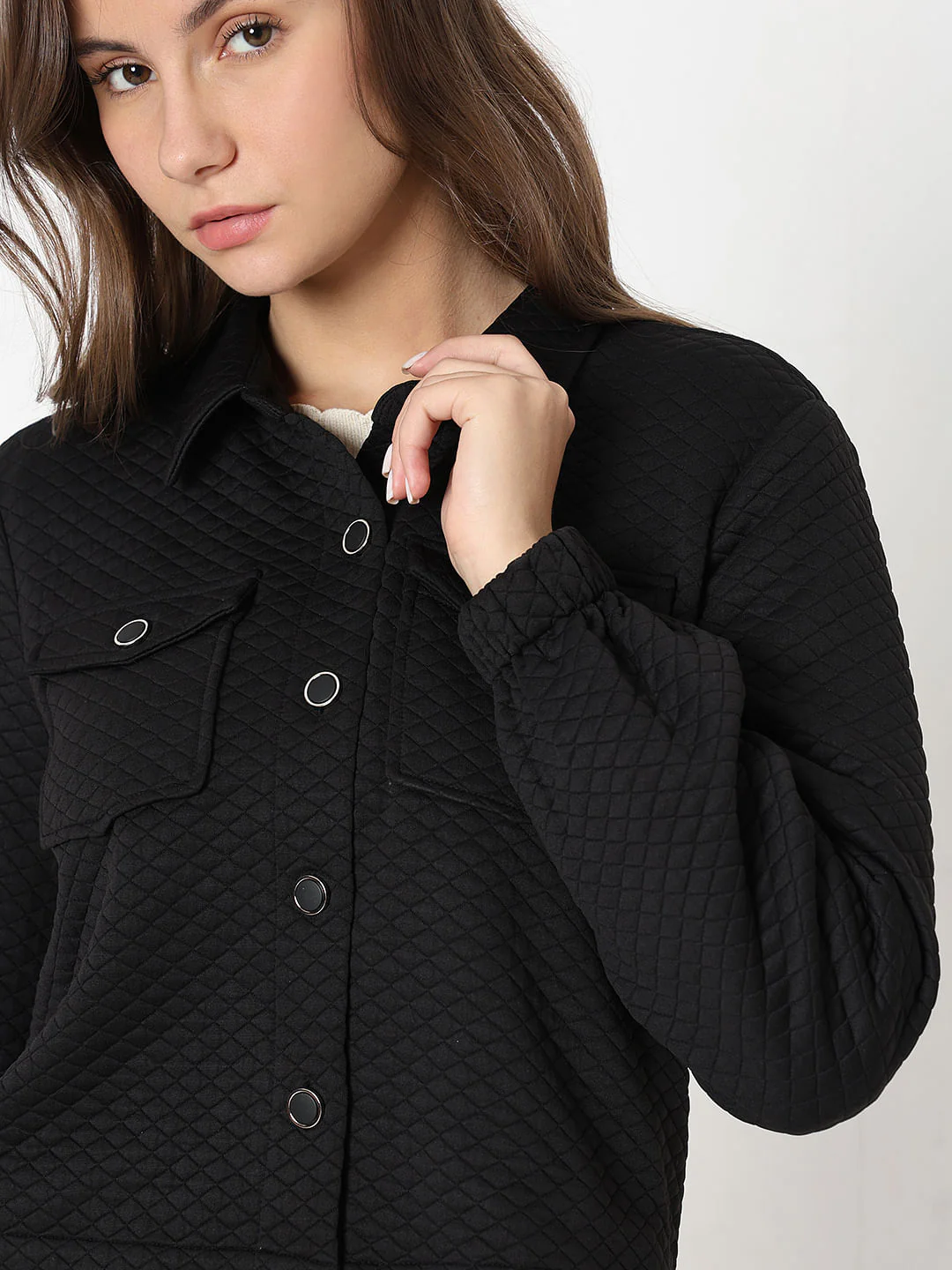 Black Quilted Jacket - Image 6