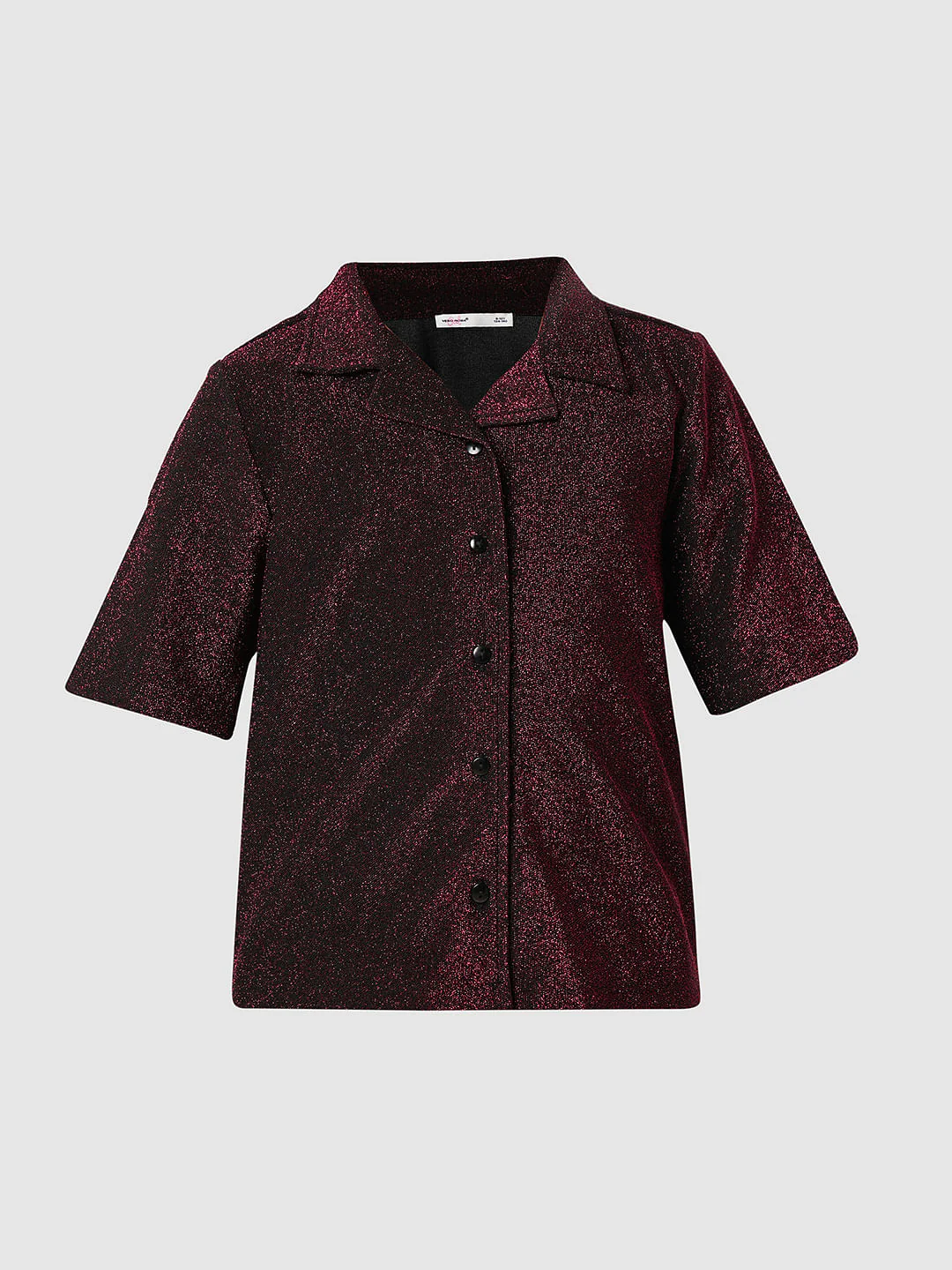 Maroon Shimmer Co-Ord Set Shirt - Image 6