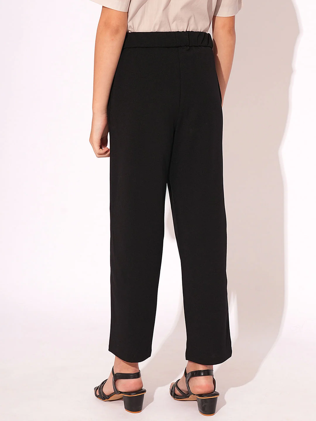 Girls Black Pintuck Pants - Image 3