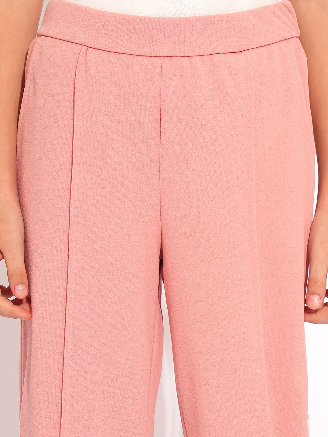 Girls Blush Pink Pintuck Pants - Image 4